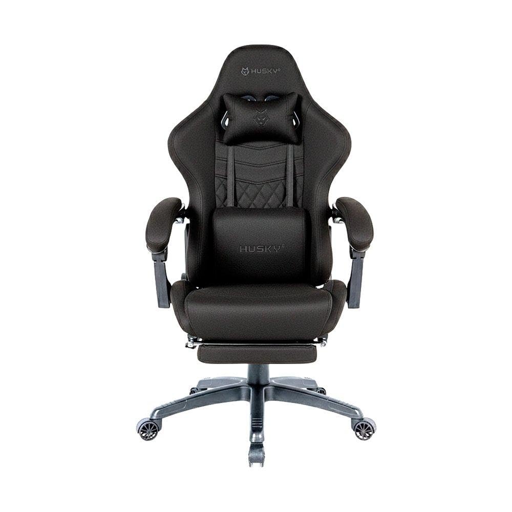 Cadeira Gamer Husky Tempest 700, Até 145kg, Almofadas, Reclinável 150º, Tecido, Descanso para Pés, Preta - HCG700PTT