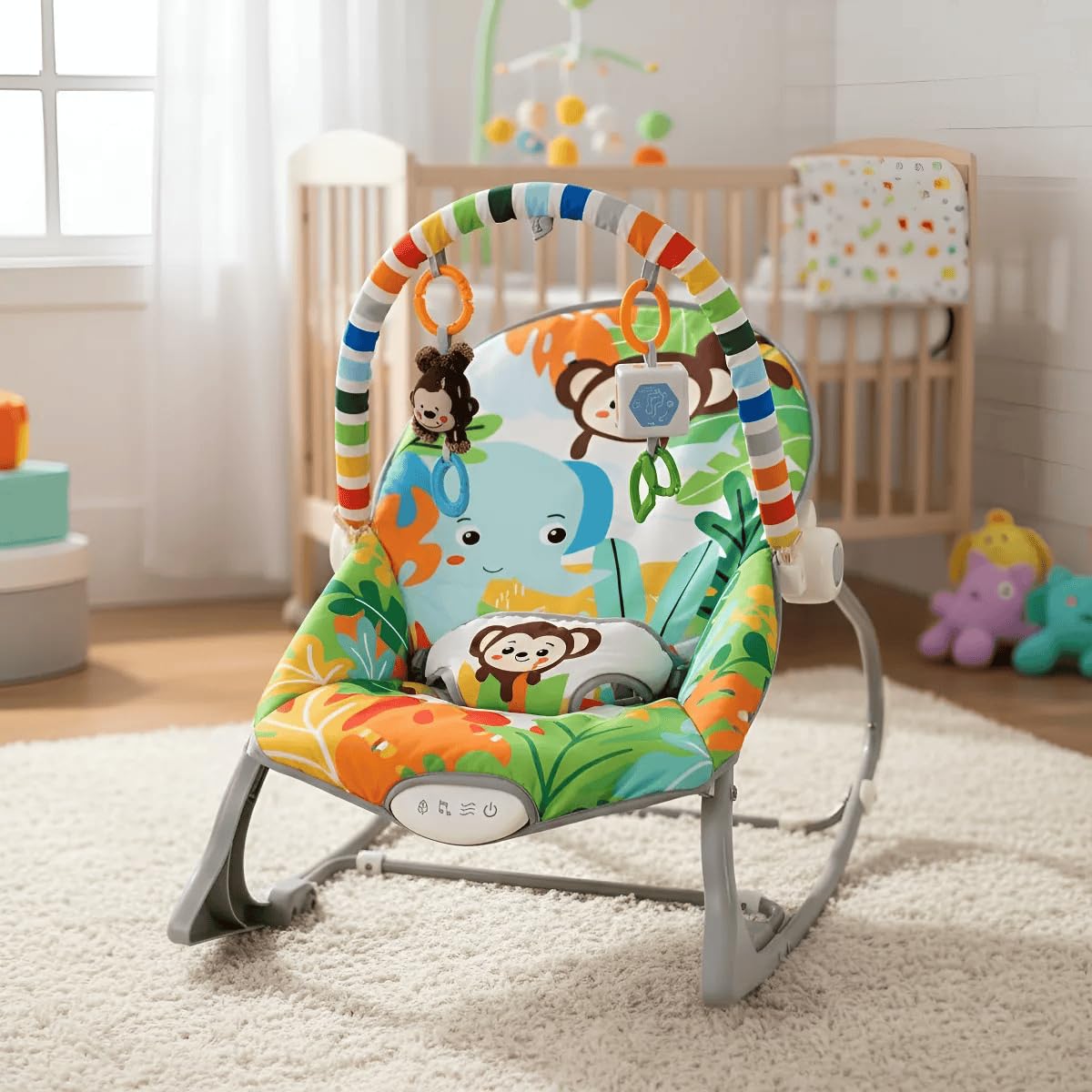 Cadeirinha Descanso Balanço Vibratória com Musical e Ruído Branco acalma Bebê Até 18KG - Smile Analu Kids Baby