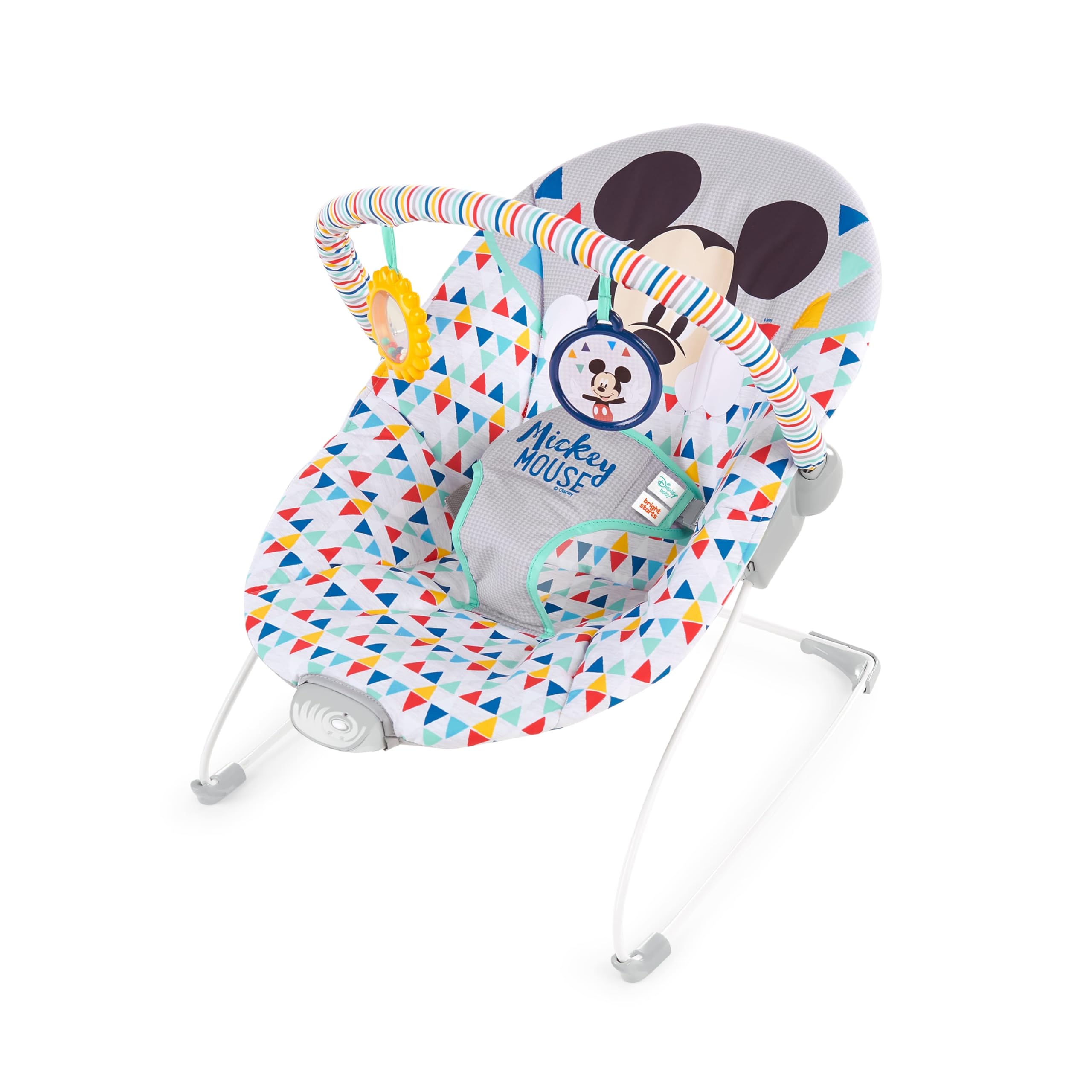 Cadeira descanso bebê vibratória mickey bright starts até 9kg menino disney