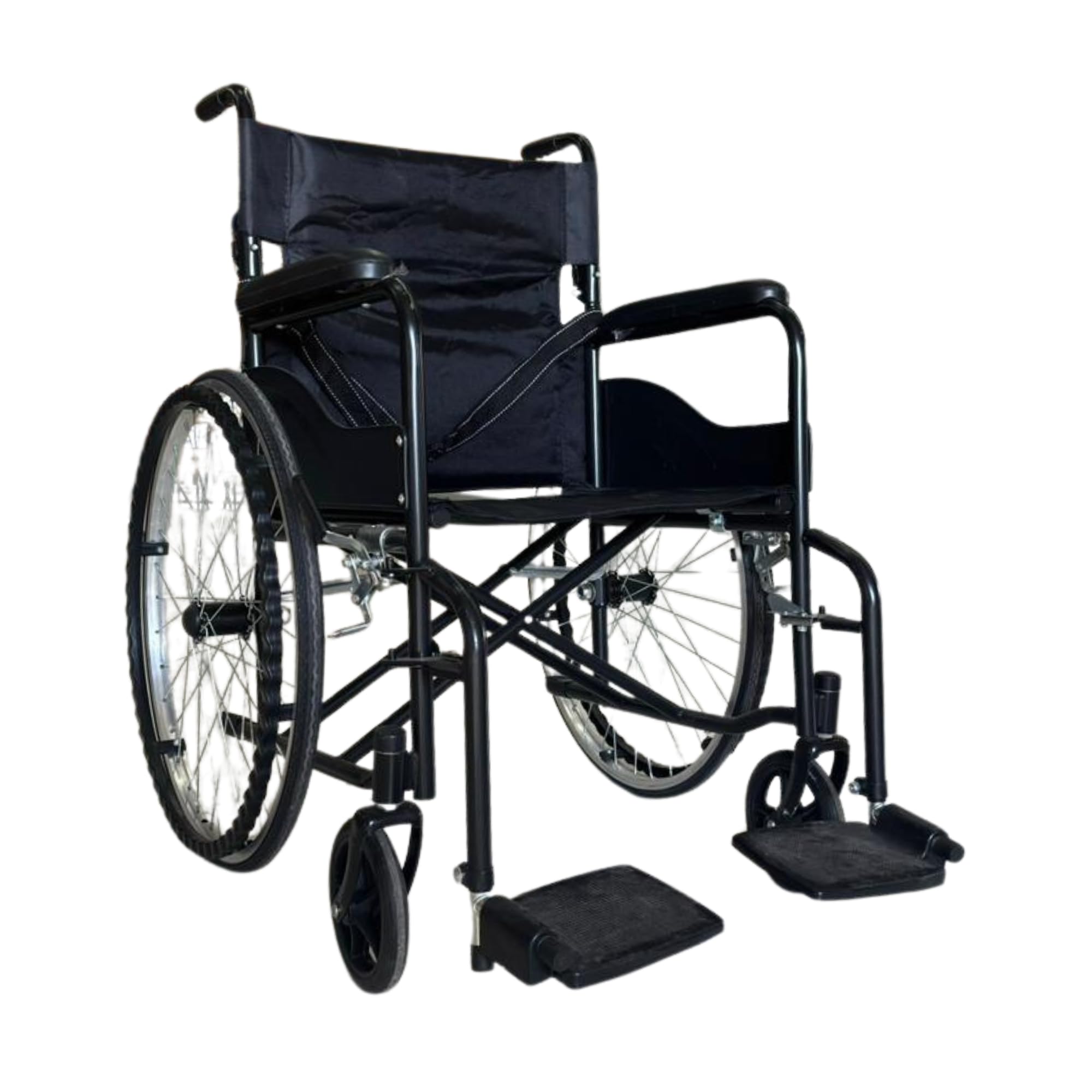 Cadeira De Rodas para Idoso Dobrável Resistente Até 130kg BK Preta