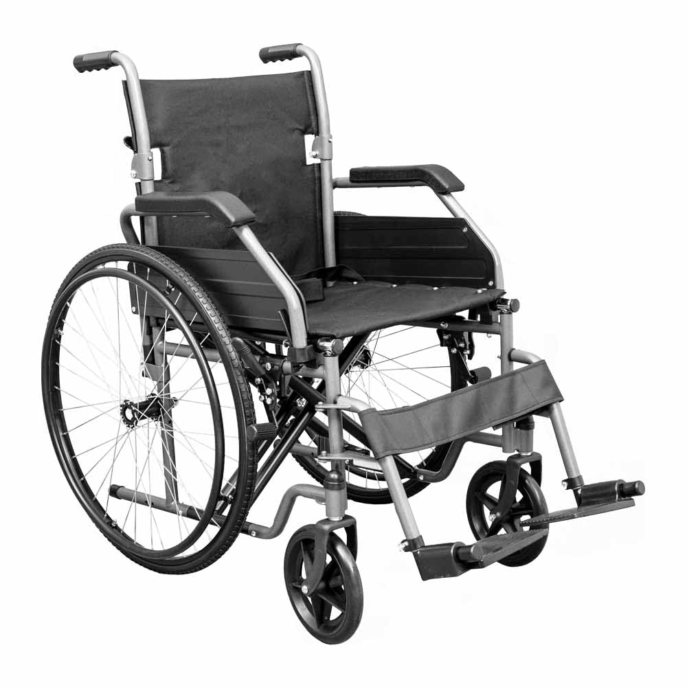 Cadeira De Rodas Aço Carbono Dobrável 125kg Basic Hidrolight Assento 48cm
