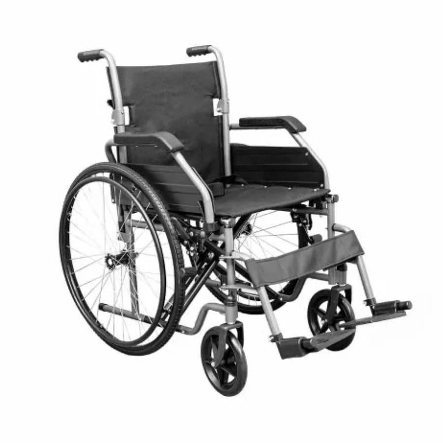 Cadeira De Rodas Aço Carbono Dobrável 125kg Basic Assento 46cm