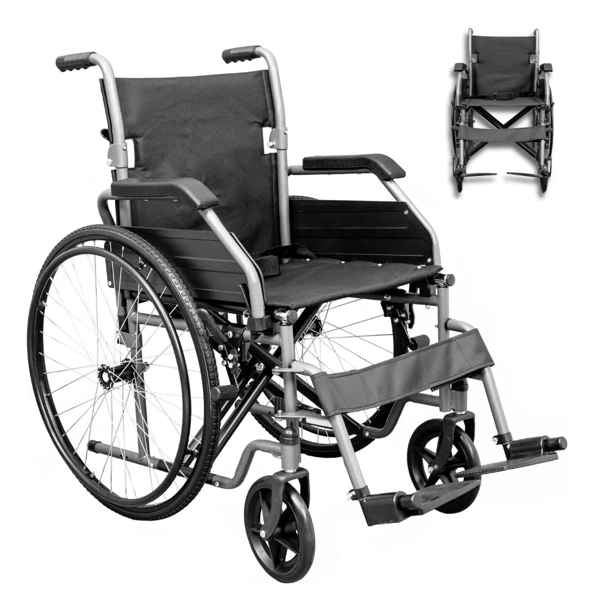 HIDROLIGHT Cadeira de Rodas Basic 44 Aço Carbono Dobrável Até 125kg