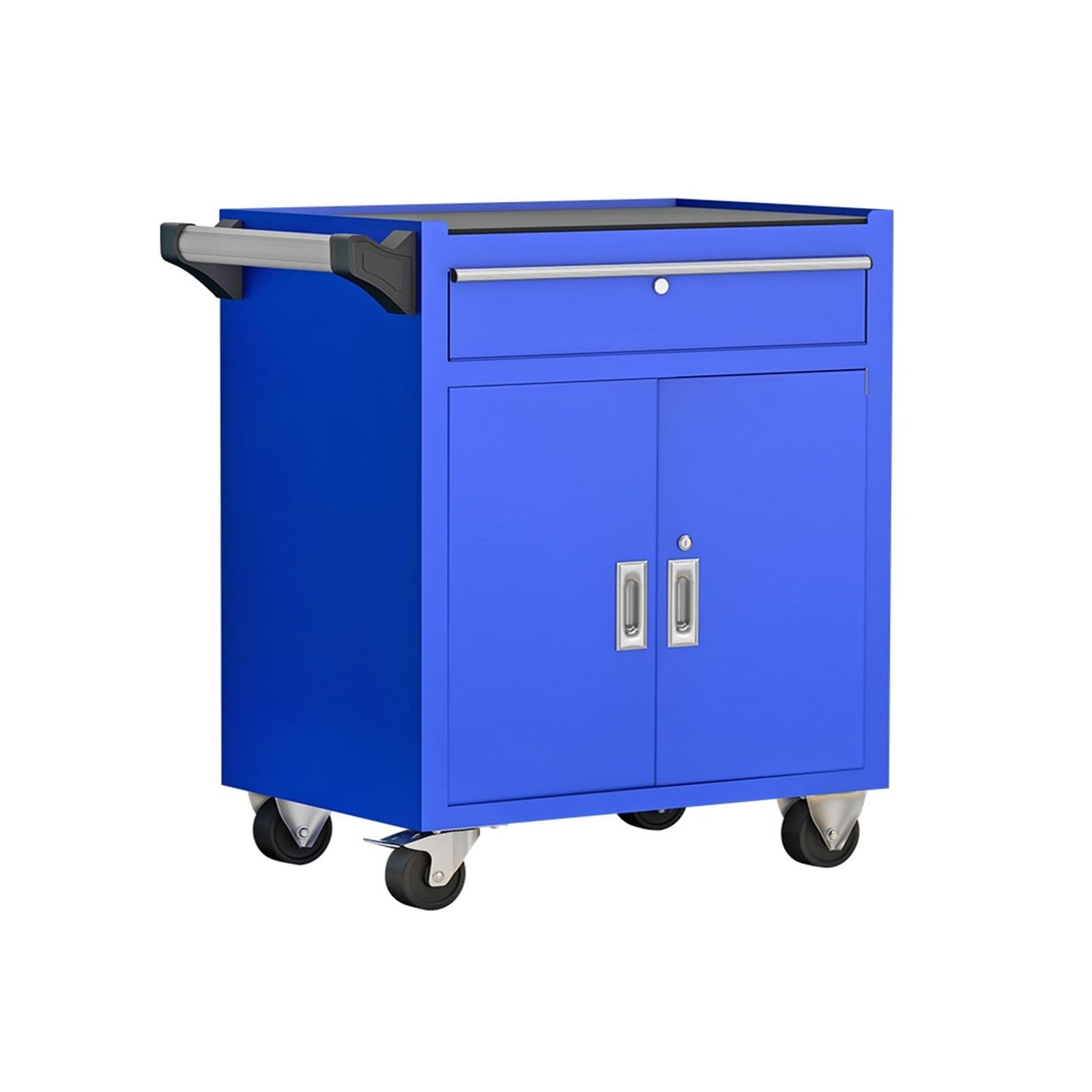 Caixa de Ferramentas Armário de ferramentas móvel resistente - Carrinho de ferramentas de aço industrial com rodas e 1 gaveta para oficina e reparo Caixa de Ferramentas(Blue)