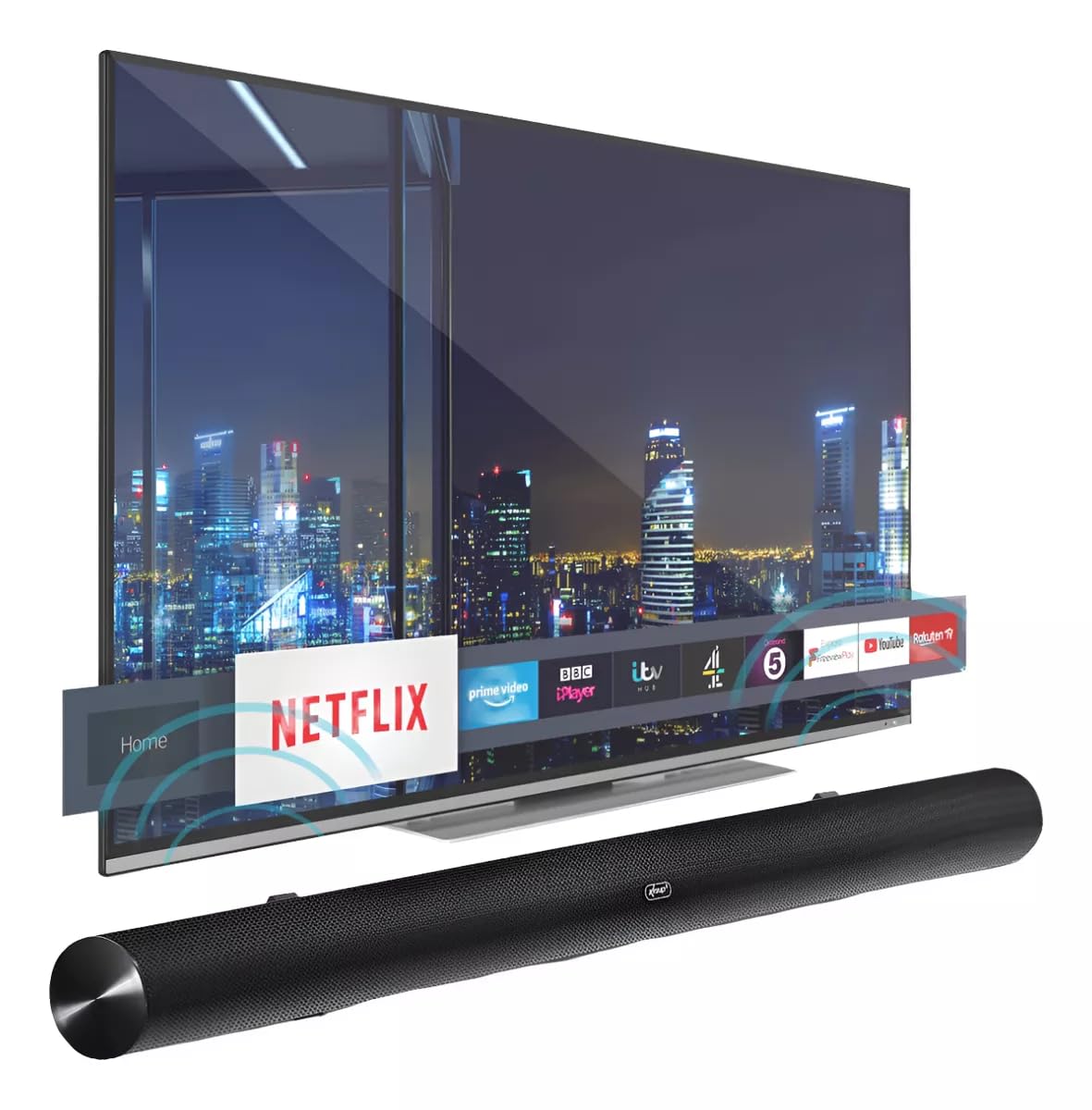 Soundbar Home Theater 60W RMS Real Efeito Cinema Bluetooth HDMI Arc Óptico RCA P2 Rádio Fm Usb Smart TV Pc Notebook Celular Controle Remoto