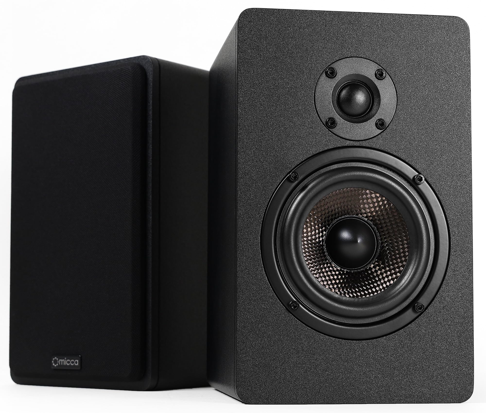 Micca Alto-falantes passivos MB42X G2 para som surround de home theater, estéreo e monitor passivo de campo próximo, bidirecional (preto, par)