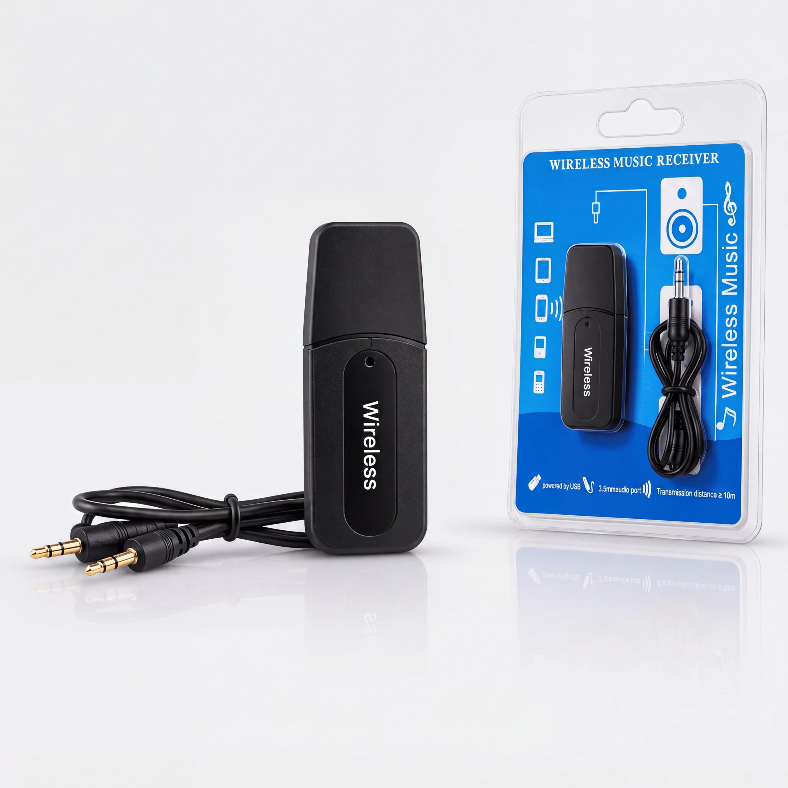Receptor Bluetooth de Áudio P2 3,5mm USB Wireless Music Receiver para Carro Caixa de Som Rádio Automotivo Home Theater Bluetooth 4.1