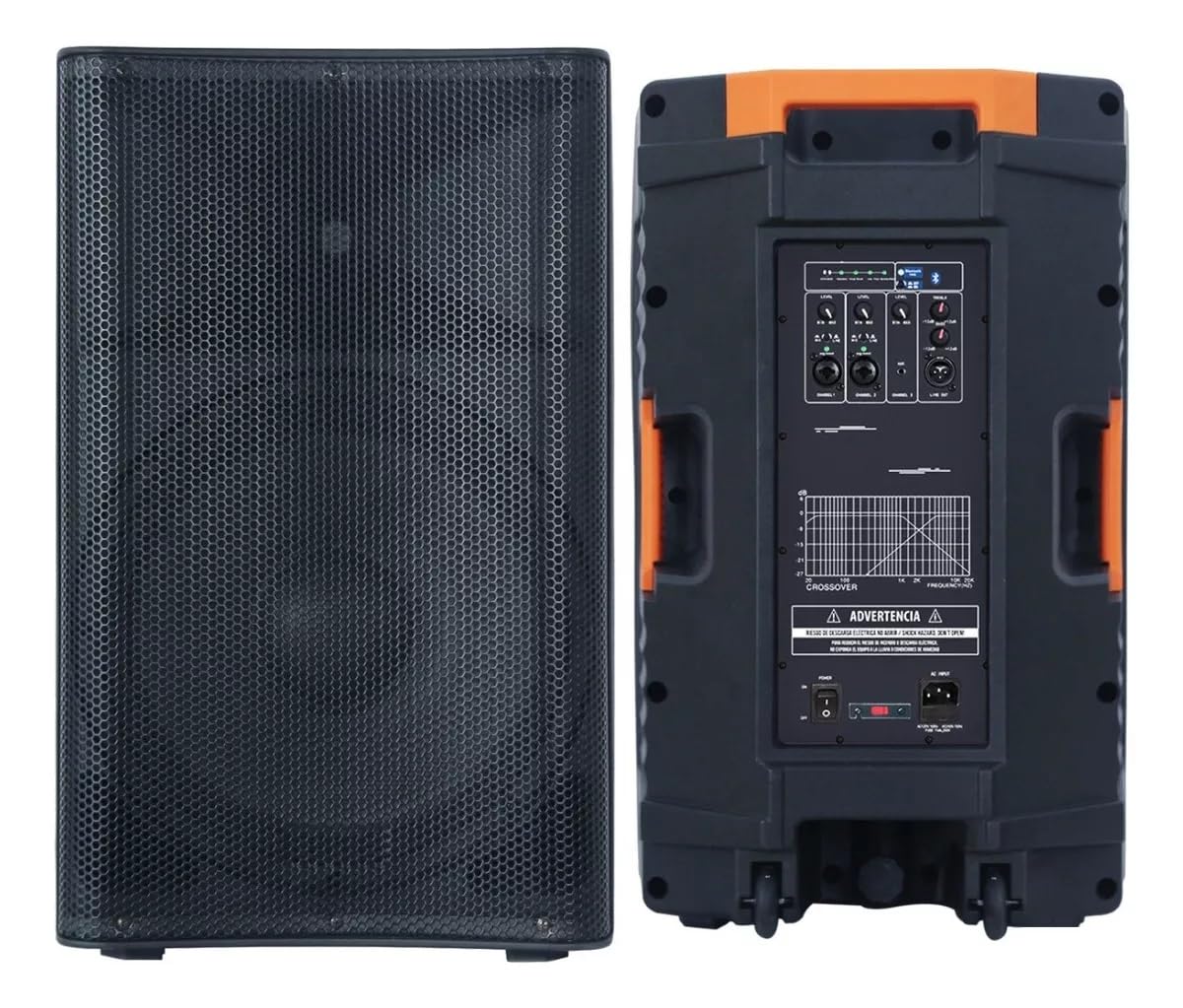Caixa ativa profissional 15'' DSP 2000W com bluetooth mixer XLR monitor de palco