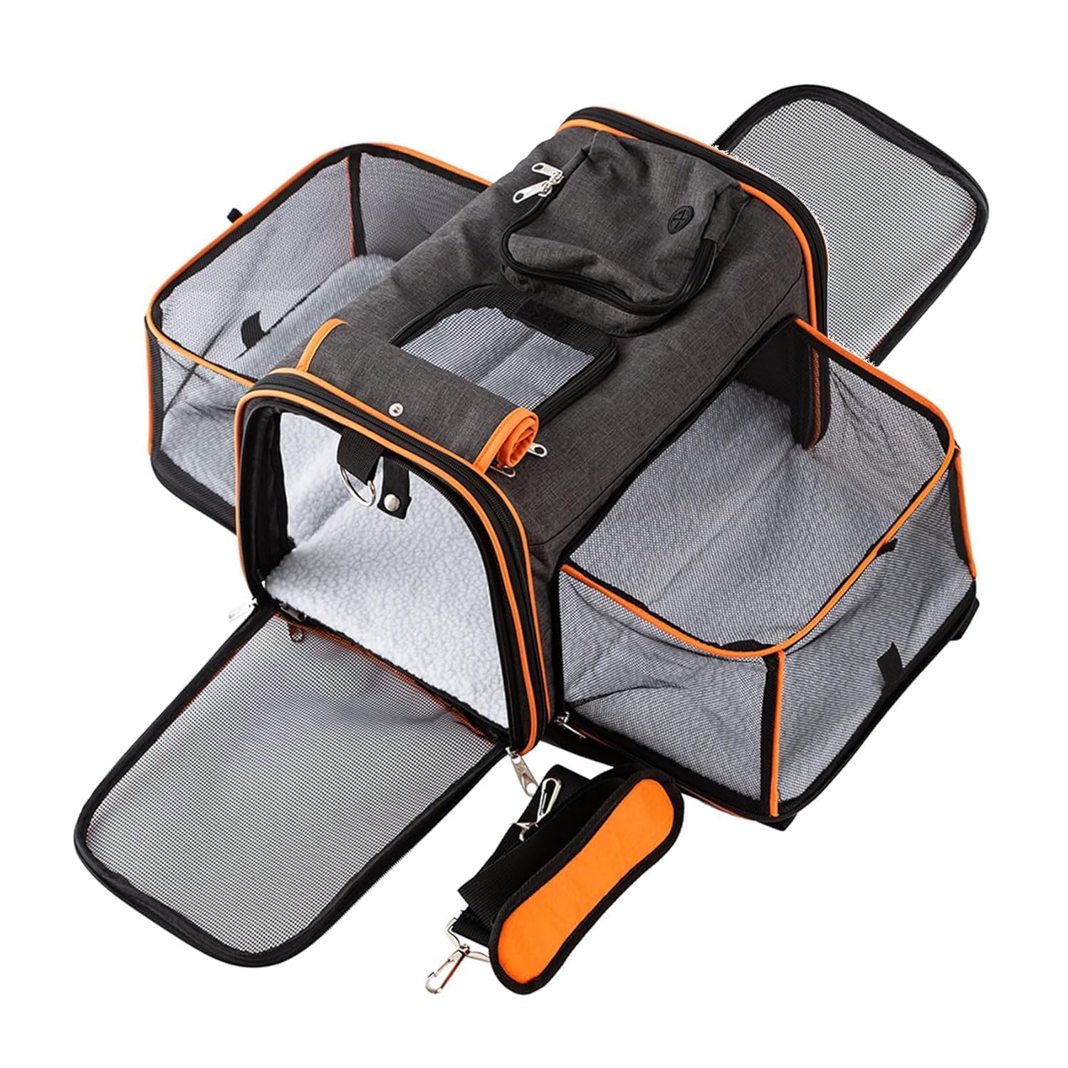 Bolsa De Transporte Pet Expansível Avião Passeio Cães Gatos 43x28x28