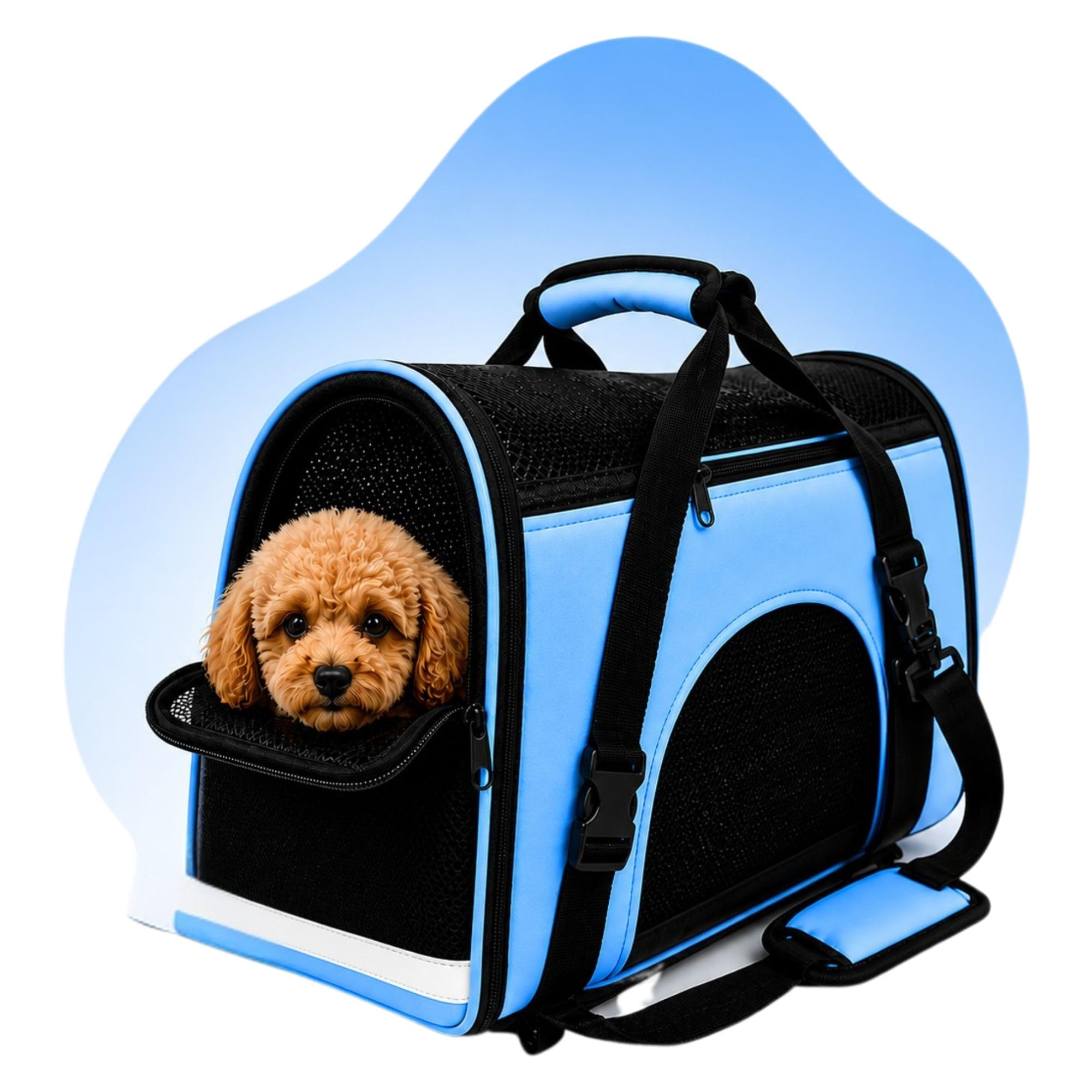 PETS LAB Petslab – Bolsa Transporte Pet Avião Até 7kg – Cães Gatos, Compatível Azul Gol Avianca, Cabine