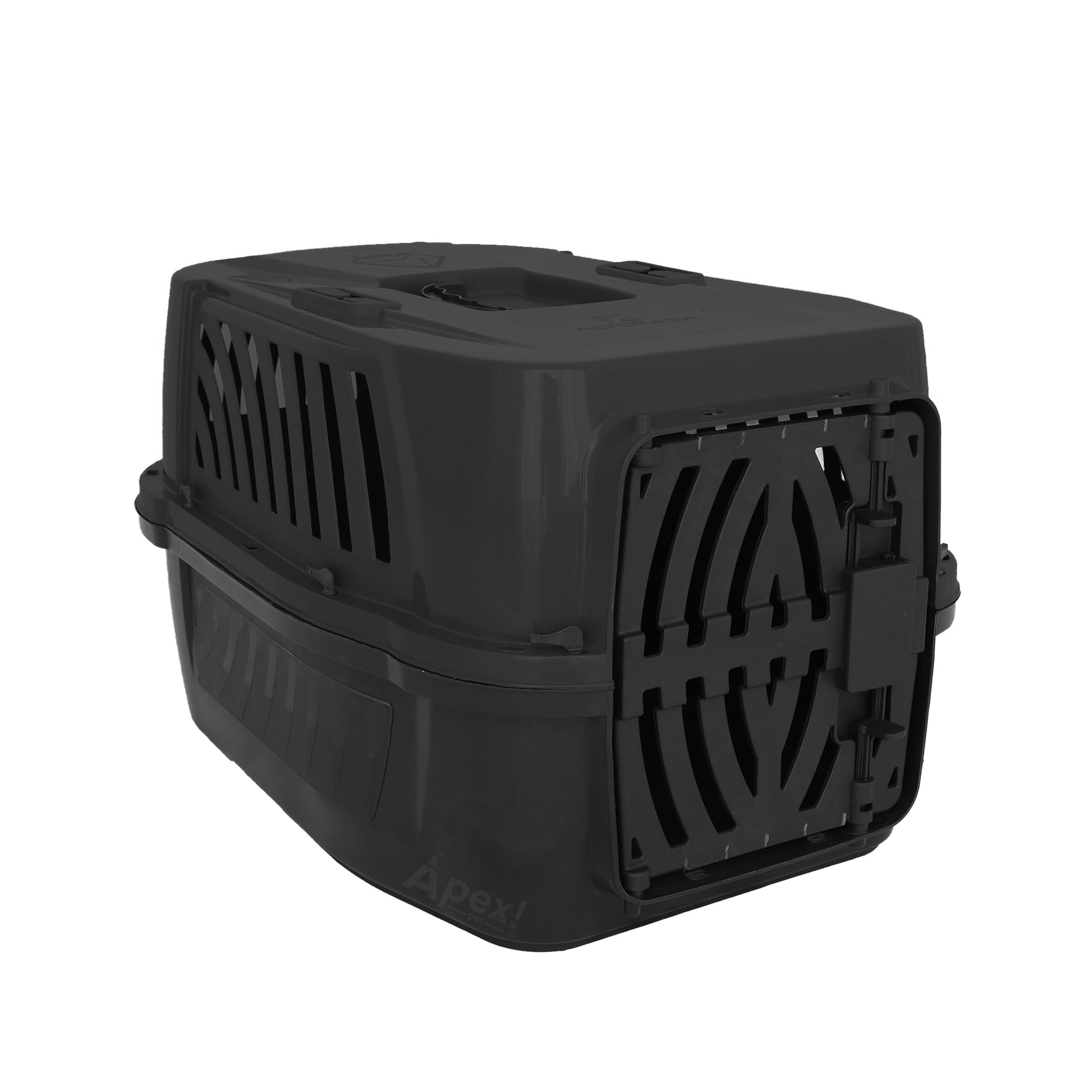 Caixa de Transporte Pet N2 para Cachorro e Gato Pequeno Porte | Caixa de Viagem com Trava Dupla e Ventilação | Ideal para Carro, Avião e Veterinário (Preto)