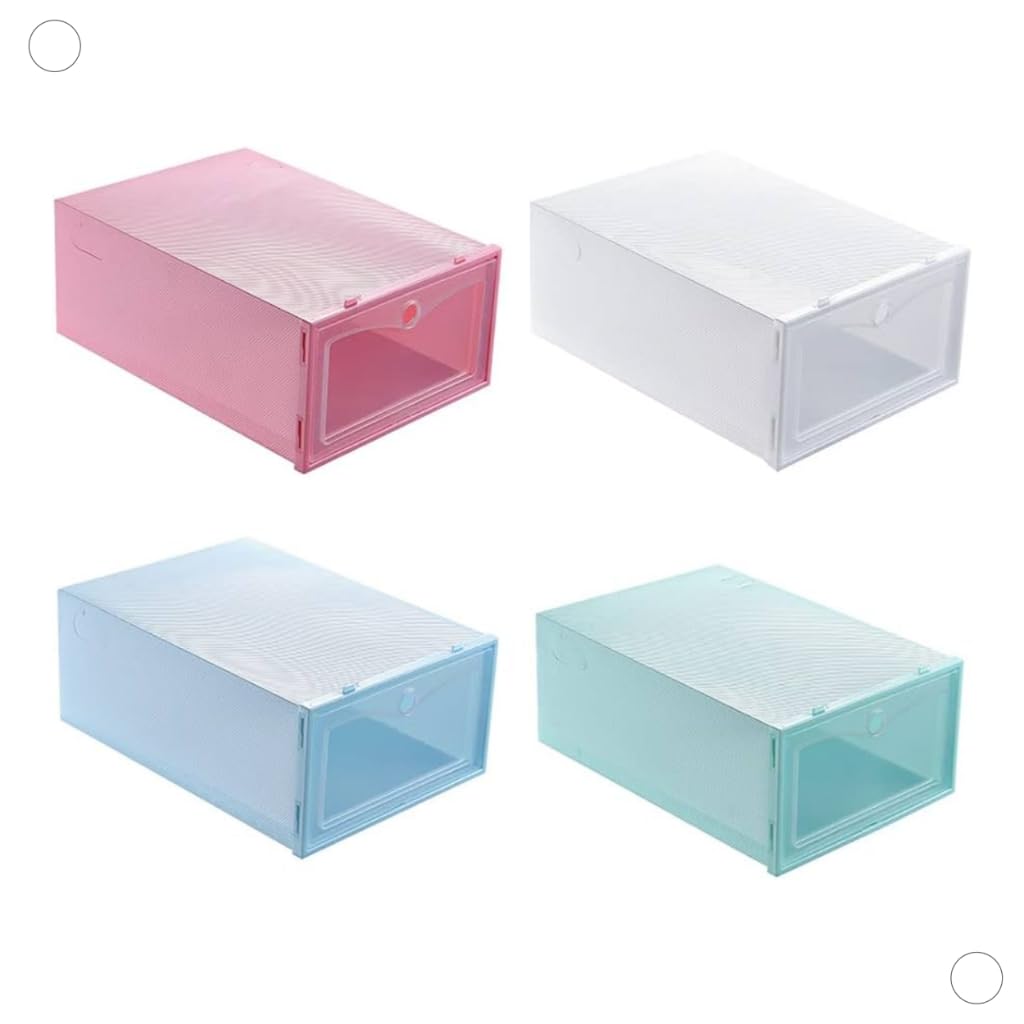 Caixa Organizadora Dobravel para Sapatos Calçados Transparente 1 Unidade(Branco)