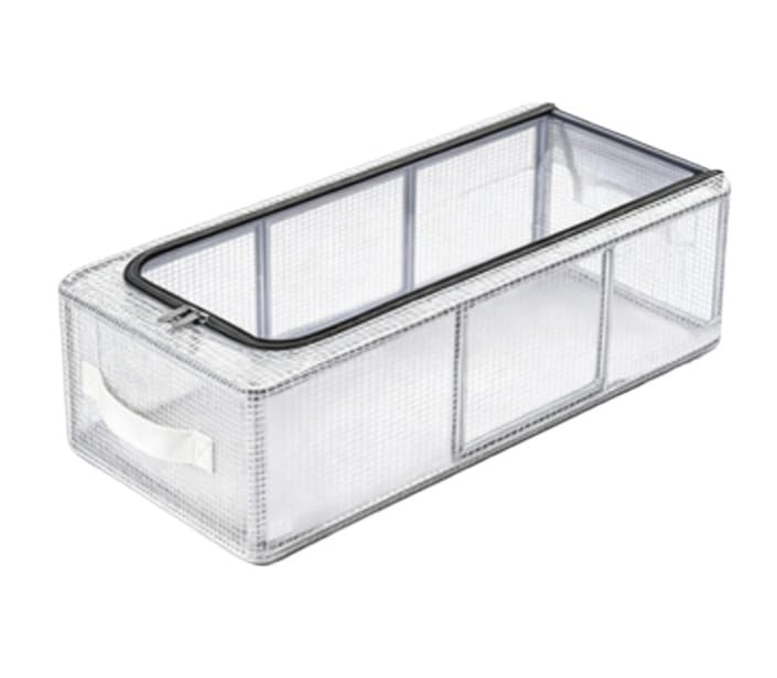 Caixa Organizadora de Sapatos com Zíper Transparente PVC -Caixa de Armazenamento Dobrável Antipoeira(L grande#,1 unid)