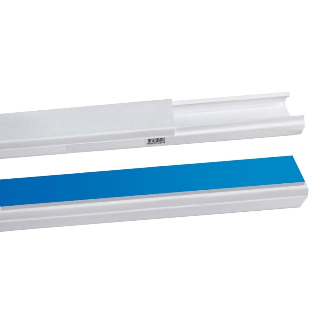 Canaleta Fio Organizador de Fios Cabo Metro Canaleta PVC Adesiva Esconde Fio Conector Emenda (5 Metros)