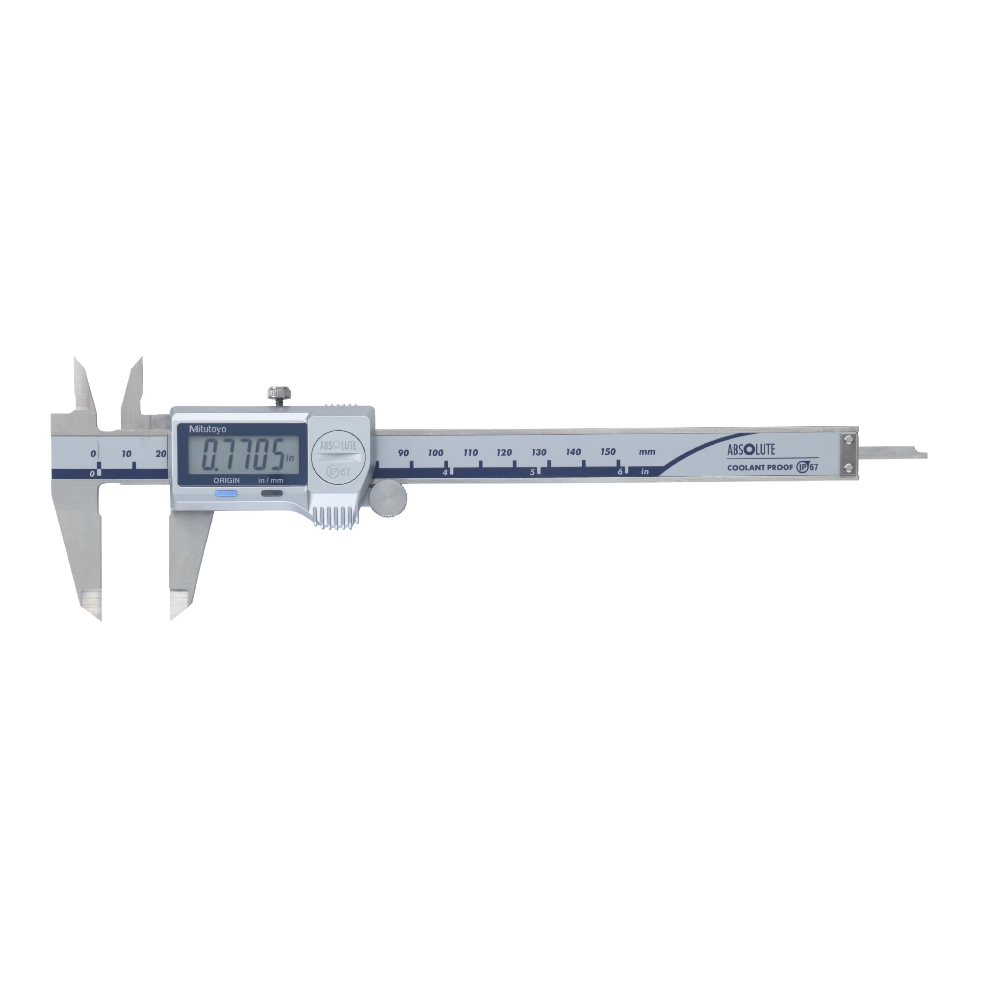 Mitutoyo 500 752 20, Calibrador digital, 0 6 polegadas, IP67, 0005 polegadas 0/01 mm sem SPC