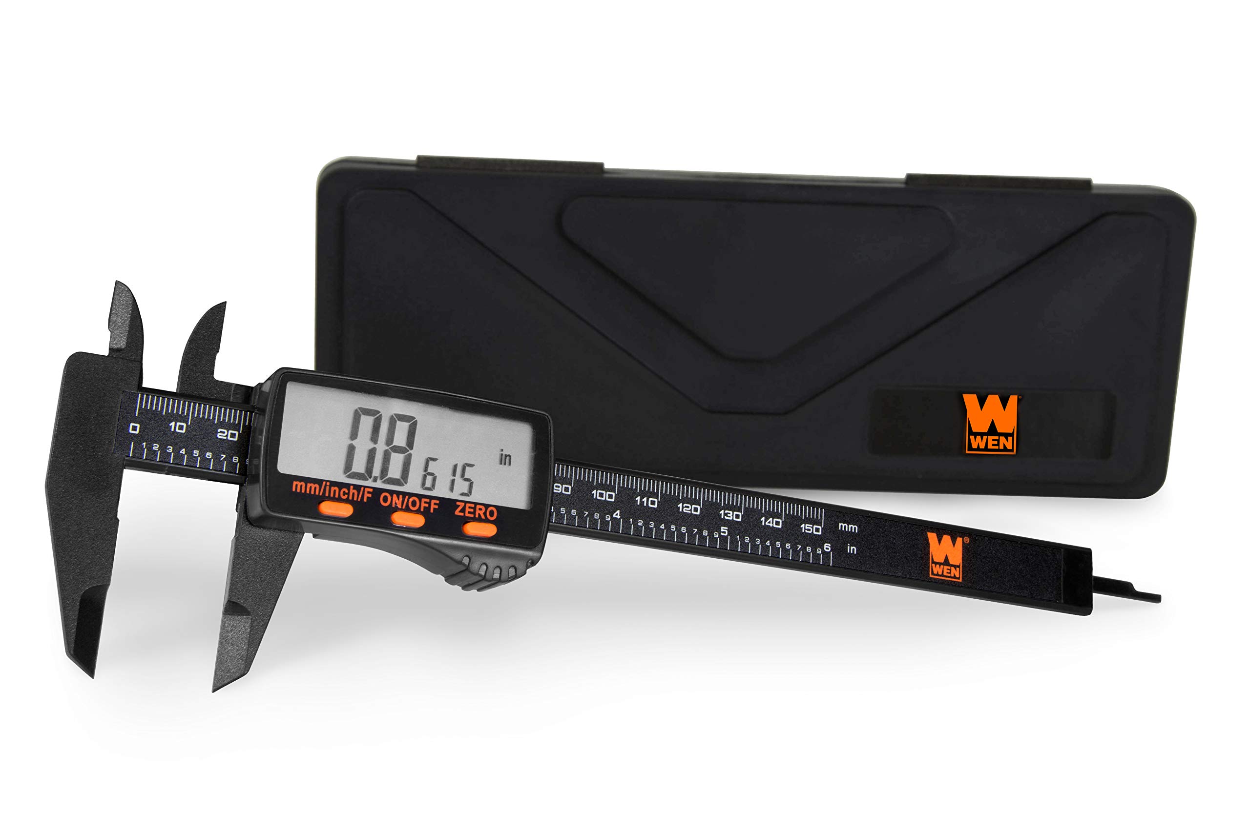 WEN Calibrador digital eletrônico 10761 de 6,1 polegadas com leitura LCD e estojo de armazenamento