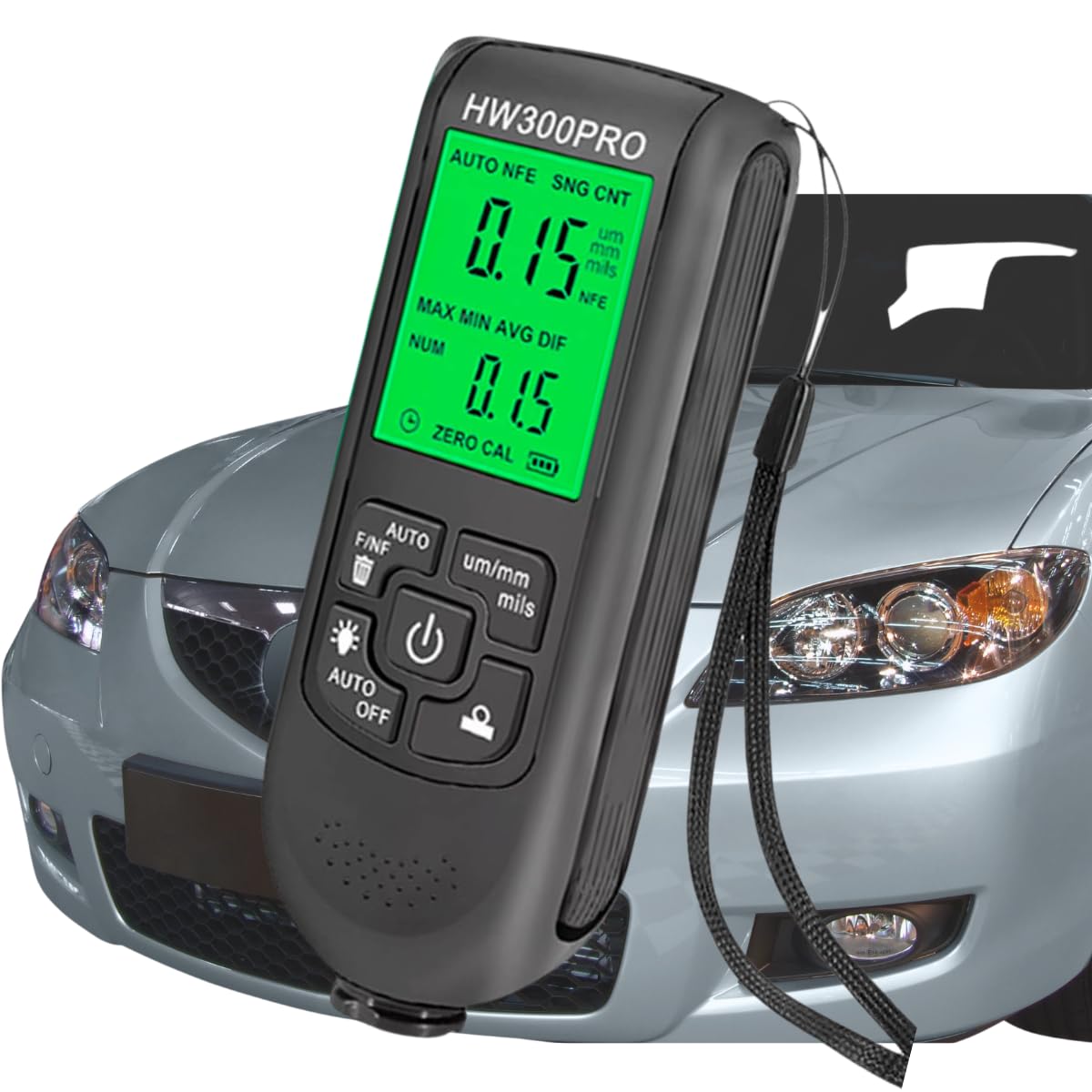 Medidor de Espessura Digital para Pintura Automotiva Ferramenta para Inspeção de Espessura Fe/NFe Calibrador Digital