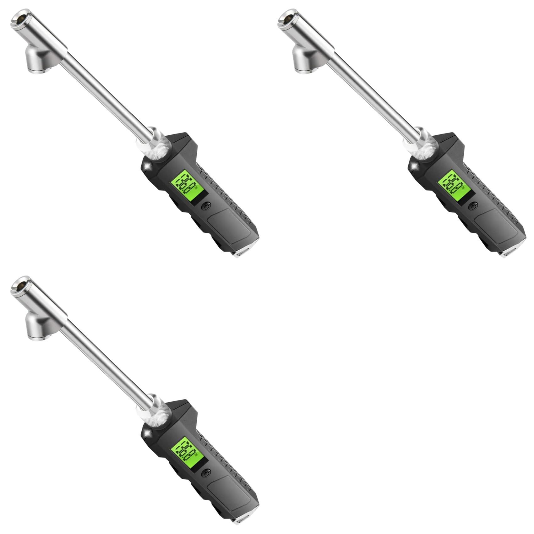 Medidor de pressão de pneu de caminhão pesado iluminado 3X com visor LCD medidor de pressão digital de pneu de cabeça