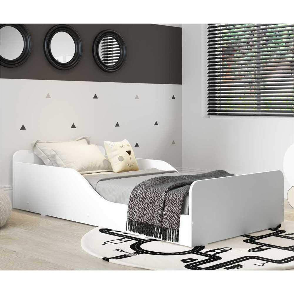 Multimóveis Cama Montessoriana 100% MDF para Colchão 150x70cm Branca com Barras de Proteção Laterais