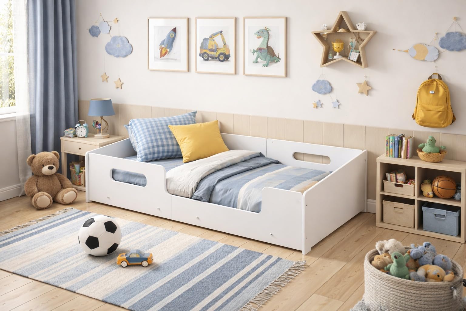 Mega Estofados Cama Montessoriana Solteiro Rainha 100% Mdf P/Colchão 188x88