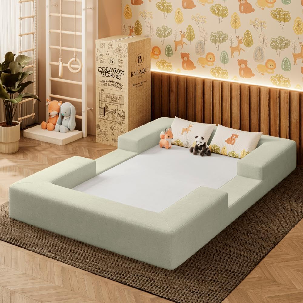 B Balaqui Decor Cama Montessoriana Berço Infantil 100% Espuma Balaqui Decor Cor:bege
