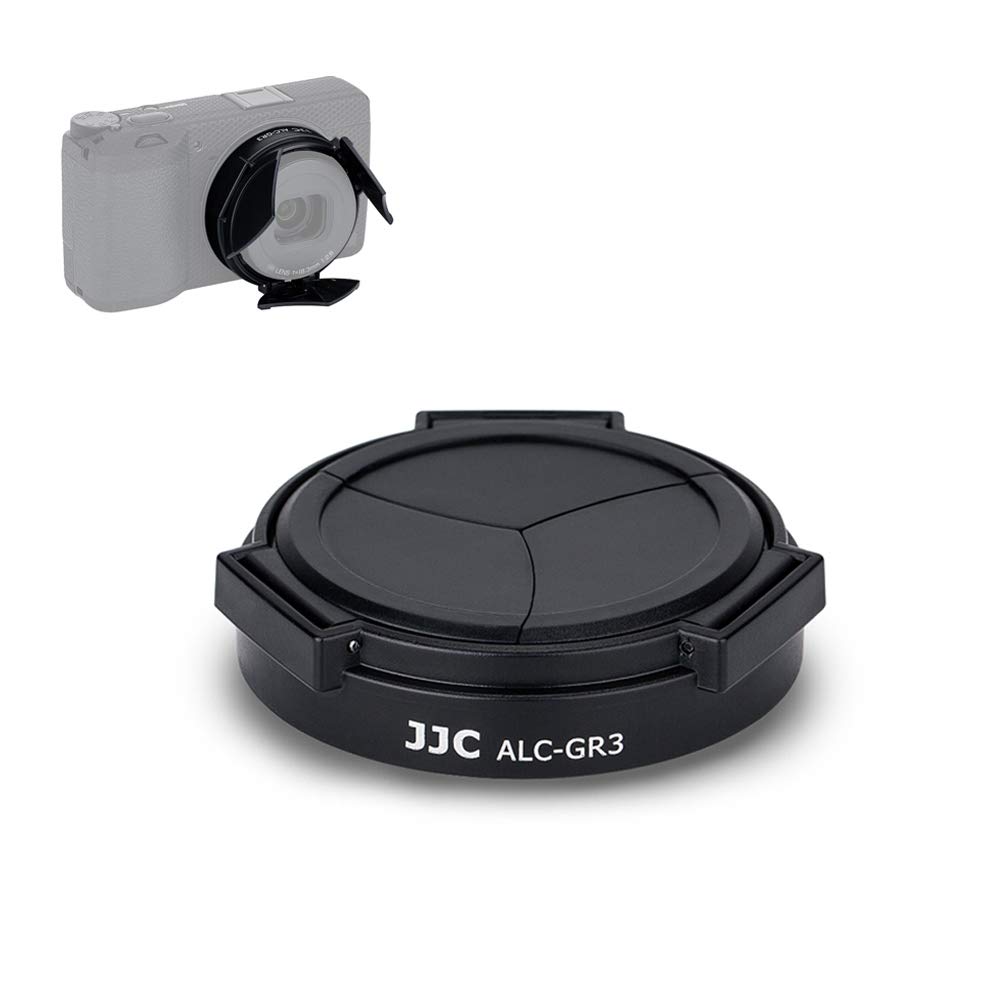 JJC Tampa de lente de abertura e fechamento automático para câmera digital Ricoh GR III GR III HDF GR3 GR3 HDF, protetor de lente à prova de poeira e anti-arranhões sem necessidade de remover