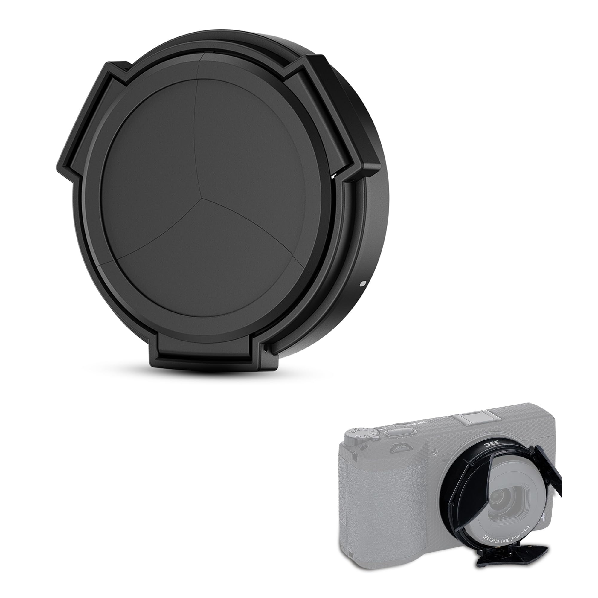 JJC Tampa de lente de abertura e fechamento automático para Ricoh GR IV GR4 HDF monocromático | À prova de poeira e anti-arranhões, sem vinheta, acessórios para câmera digital Ricoh GR 4 GRIV