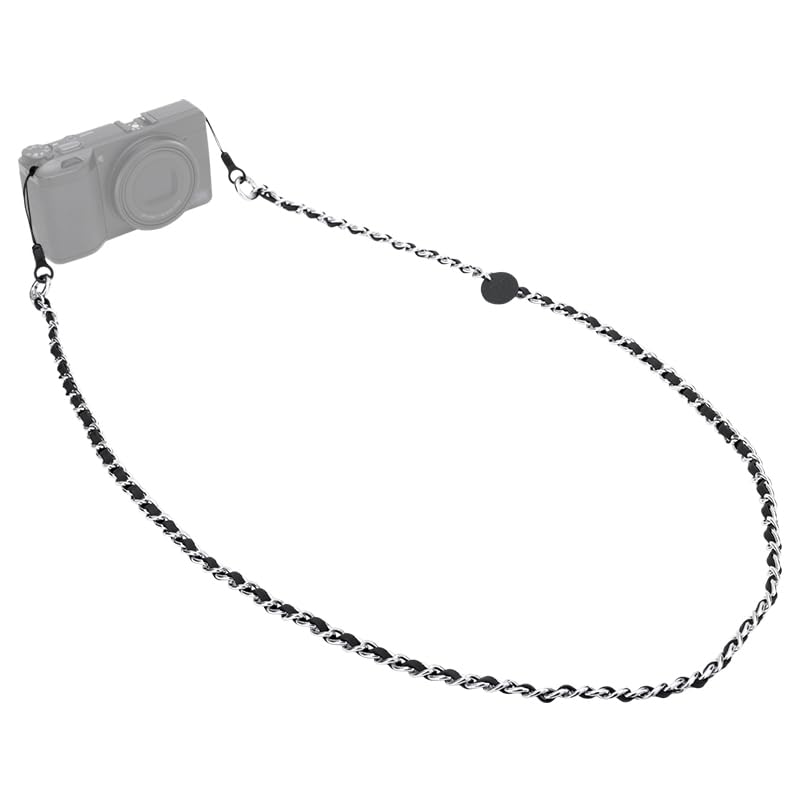 JJC Alça de pescoço ultraleve para câmera Ricoh GR IV III Sony RX100 Fuji | Pulseira de corrente de couro de 110 cm, com anel de vedação de liberação rápida, para Ricoh GR4 GR3 GR3x Sony RX100 VI Canon
