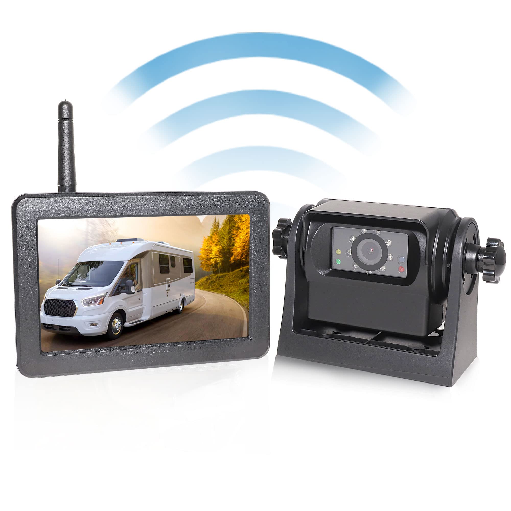 EWAY Câmera de reserva de engate magnético WiFi sem fio 1080p HD, recarregável, sem fiação, câmera de monitoramento reverso para carro, caminhonete, trailer, trailer, 5ª roda, cavalo, reboque, barco