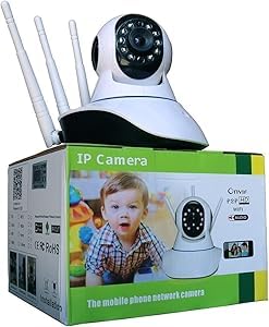Câmera Ip Sem Fio 360° 3 Antenas Hd Wifi Visão Noturna AlarmeCâmera IP Wi-Fi Wireless 3 Antenas Visão Noturna HD Celular Segurança Detecção Áudio 360º Rotação Monitoramento