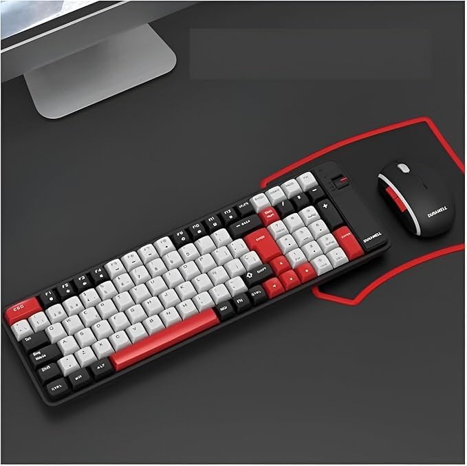 Kit 1 Teclado + 1 Mouse Colorido BT Wireless 2.4 Design ergonômico e levemente inclinado para mais conforto no uso prolongado — prático e econômico