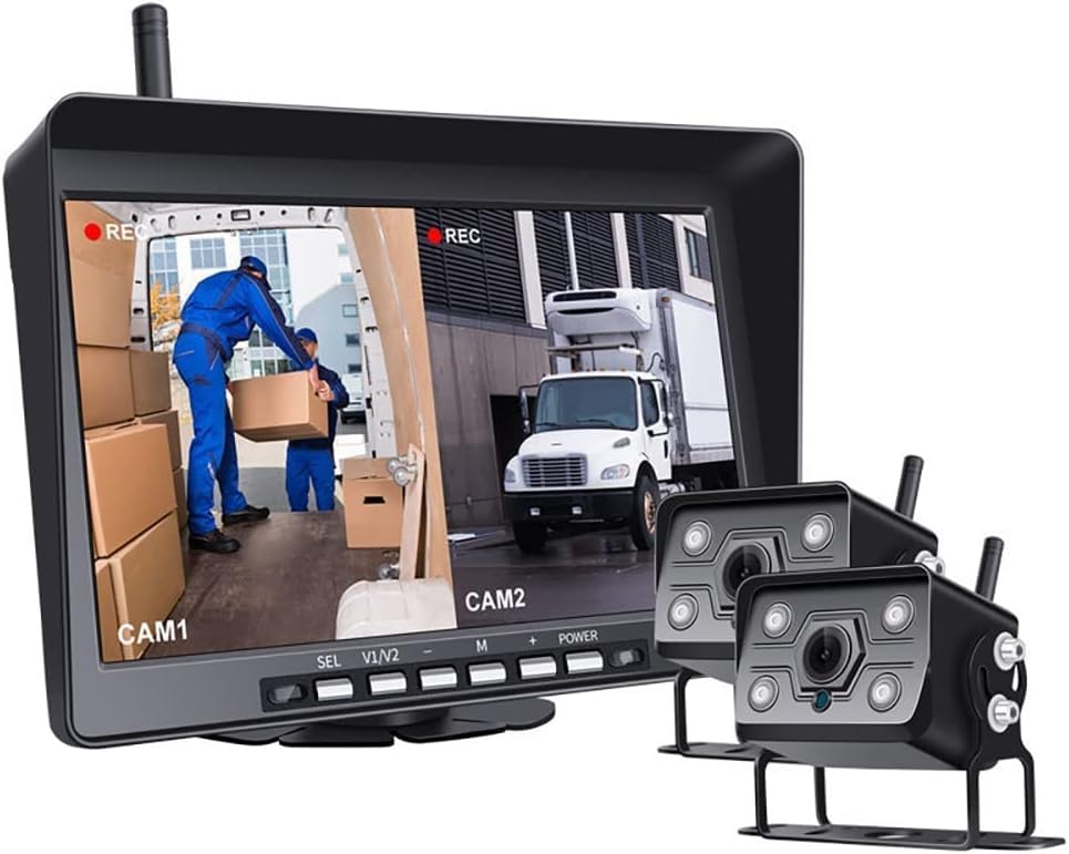 Kit De Câmera De Ré Sem Fio, Monitor De 10,1 Polegadas, Câmera Retrovisora De Visão Noturna, Cabo De 4 Pinos Sistema De 2 Canais, Para ônibus, Caminhão, Van, Trailer, Rv, Campista, Kit 1