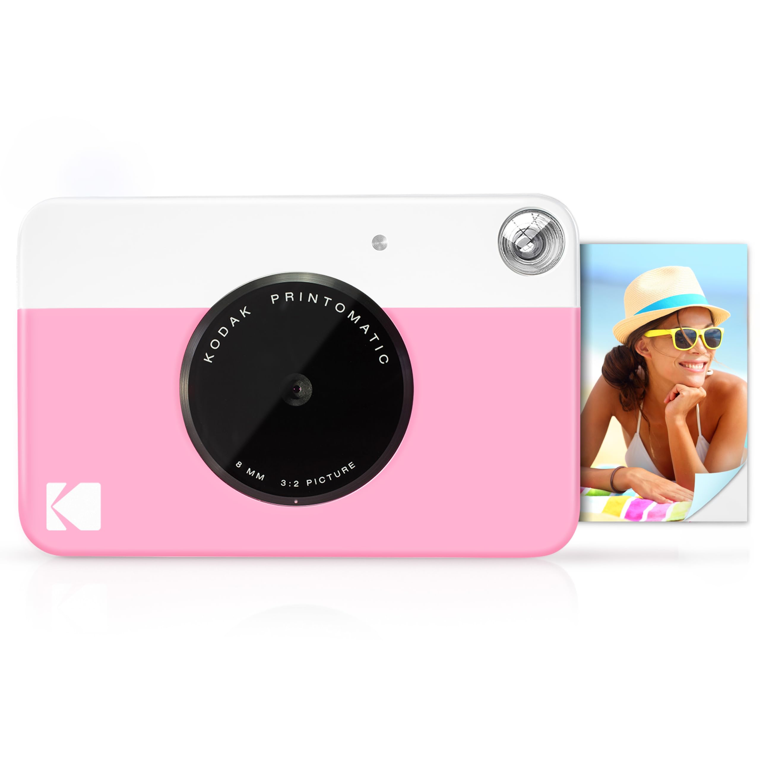 Kodak Câmera Printomatic digital, impressão instantânea colorida fotos autoadesivas 5 x 7,5 cm, Tecnologia de impressão ZINK, 5 MP, Flash, Aceita Cartão MicroSD, Rosa