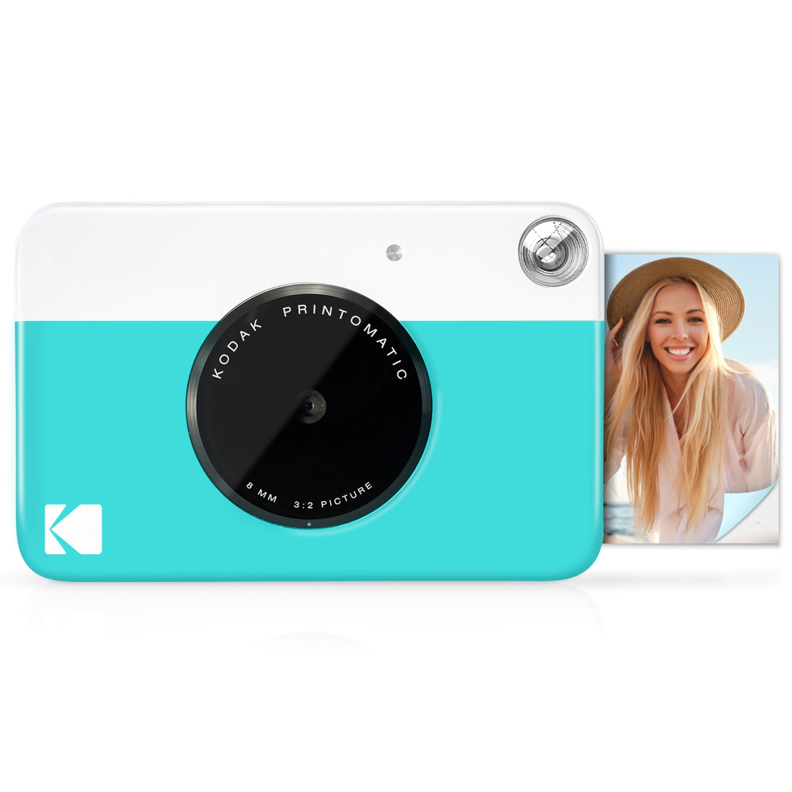 Kodak Câmera Printomatic digital, impressão instantânea colorida fotos autoadesivas 5 x 7,5 cm, Tecnologia de impressão ZINK, 5 MP, Flash, Aceita Cartão MicroSD, Azul