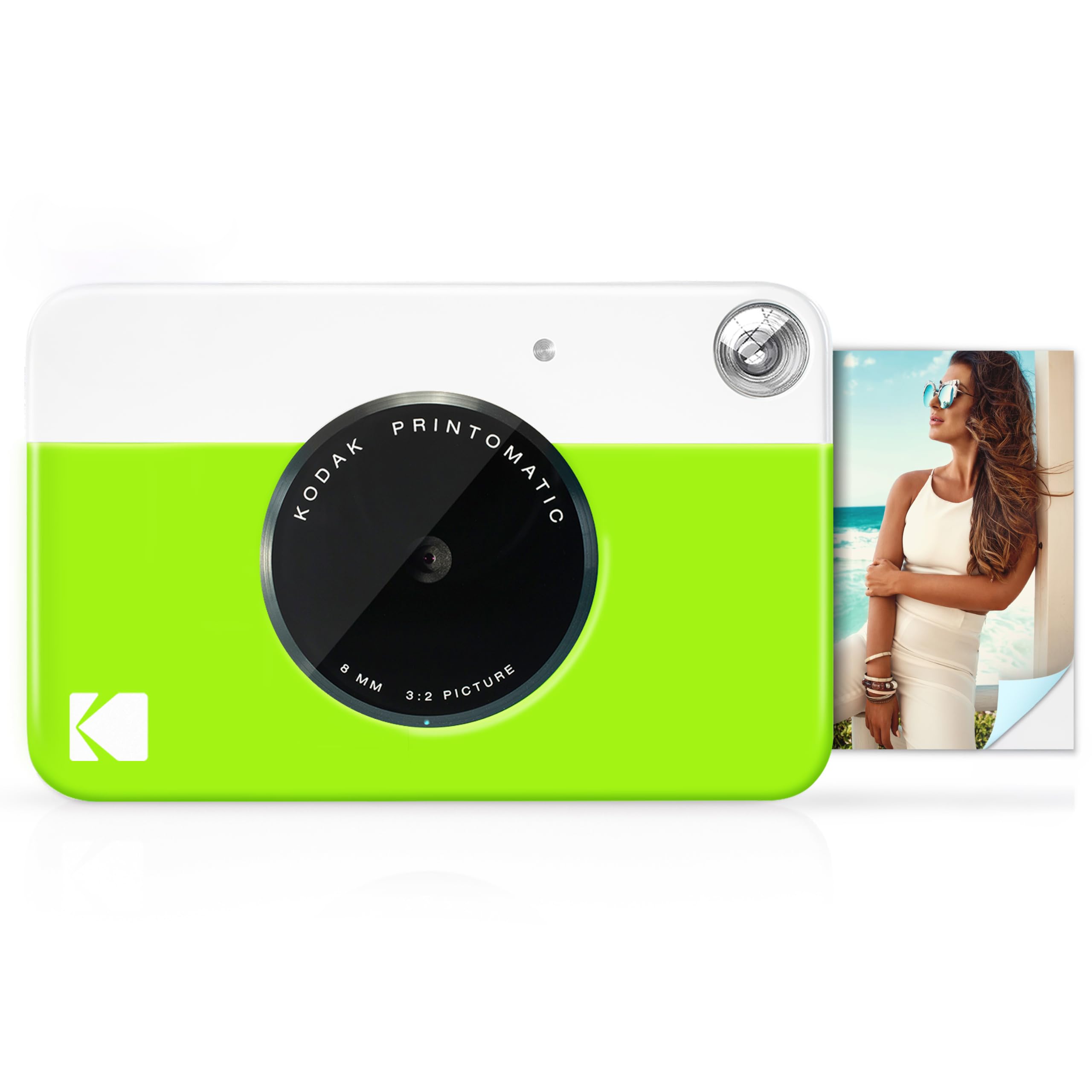 Kodak Câmera Printomatic digital, impressão instantânea colorida fotos autoadesivas 5 x 7,5 cm, Tecnologia de impressão ZINK, 5 MP, Flash, Aceita Cartão MicroSD, Verde