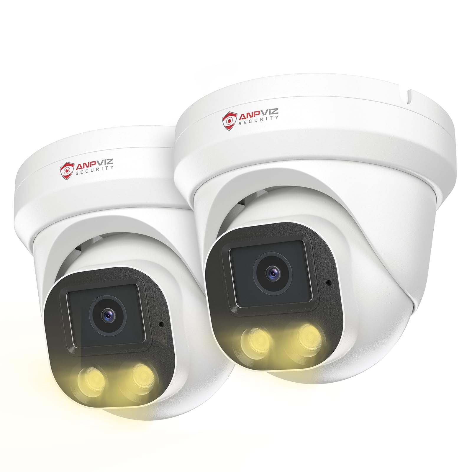 Anpviz Pacote com 2 câmeras IP PoE de 4 MP, câmera IP de segurança torre externa com fio | Visão noturna de 3 m, detecção de movimento de veículo humano AI, microfone embutido, NDAA, IPC-D3243W-S-2 peças (série U)
