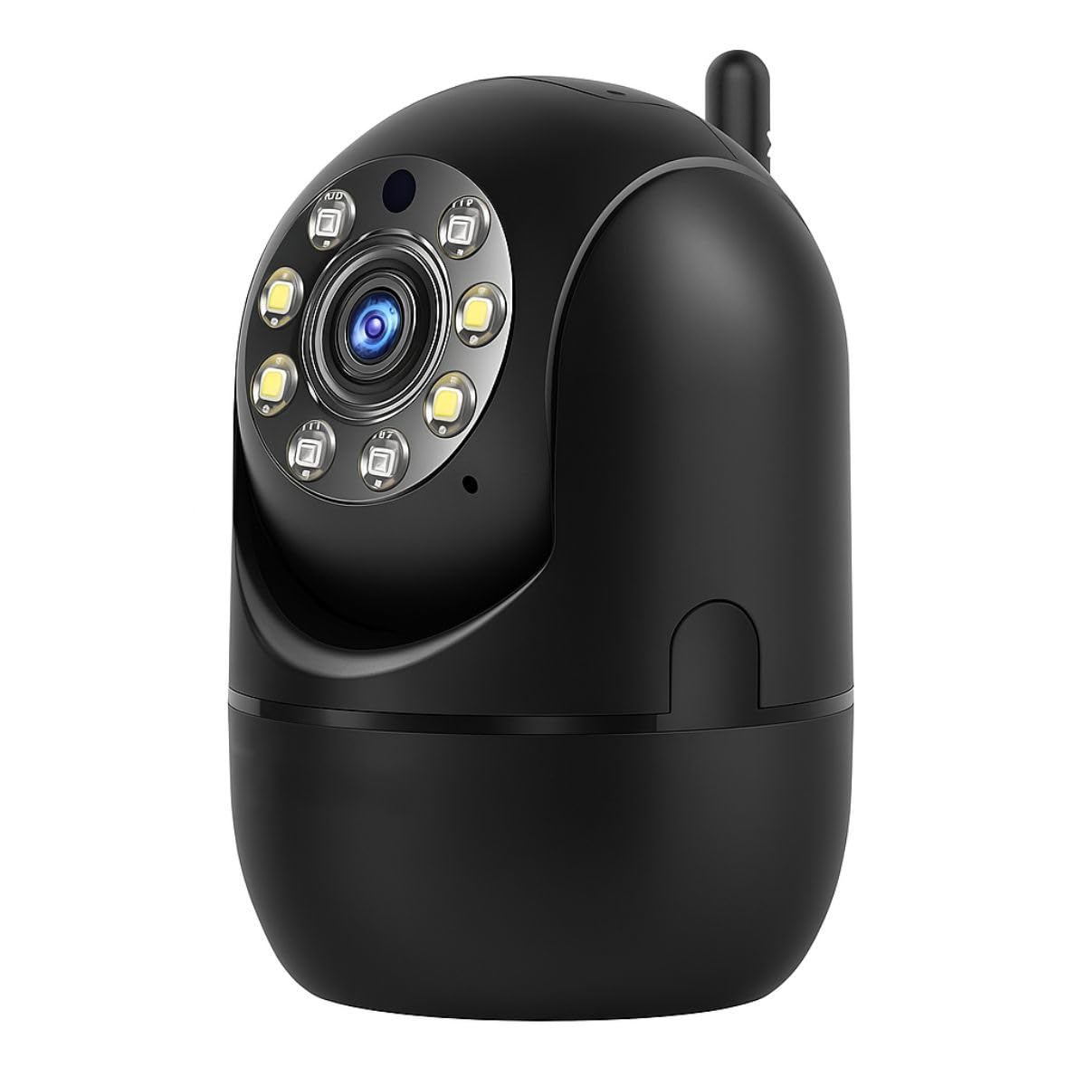 Câmera Smart Segurança Baba Eletrônica Ip WiFi Giratória Panorâmica Visão Noturna Microfone Antena Full HD Pet Vigilância Ambientes Internos e Externos Compatível Com SmartPhones PREMIUM (PRETA)