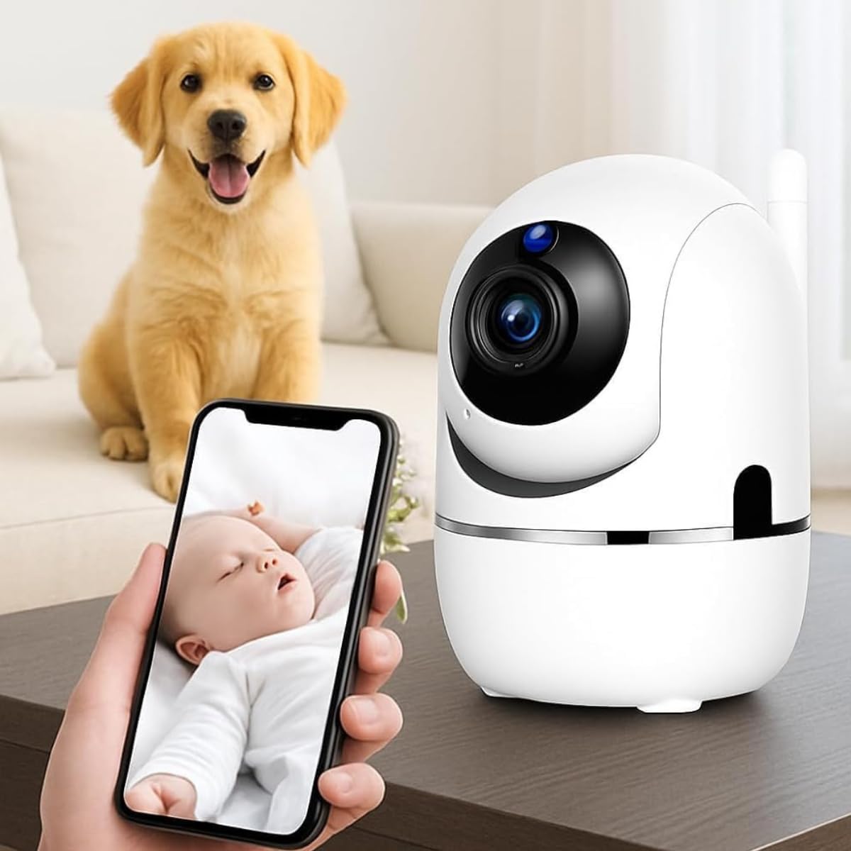 Câmera Baba Eletronica Wi-Fi de Monitoramento e Segurança com áudio bidirecional, visão noturna e detecção de movimento — solução em vigilância para bebês, idosos, pets e segurança doméstica. Premium