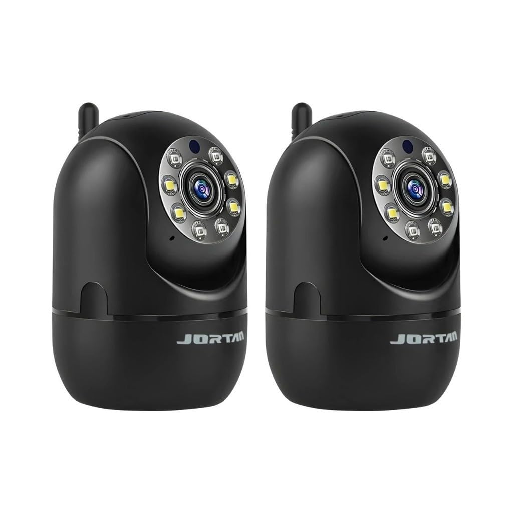 Kit com 02 Câmeras ANJ.GG Câmera de Segurança Interna/Externa, Dome, HD 720p/1080p, Detecção de Movimento, Monitoramento Residencial/Pet, A10-preto*2, Wi-Fi/Com Fio, Áudio 2 Vias, AC/DC, Wi-Fi