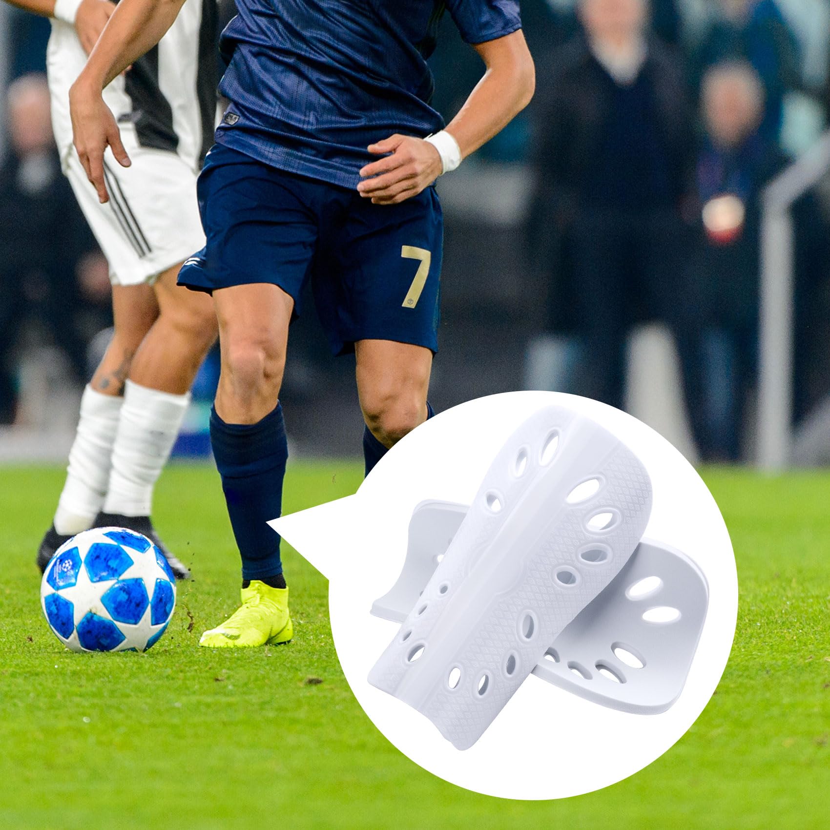 2 pares de caneleiras de futebol para jovens, caneleiras respiráveis para jogos de futebol, equipamento de proteção de panturrilha com almofada de EVA para jovens, homens e mulheres - preto e branco