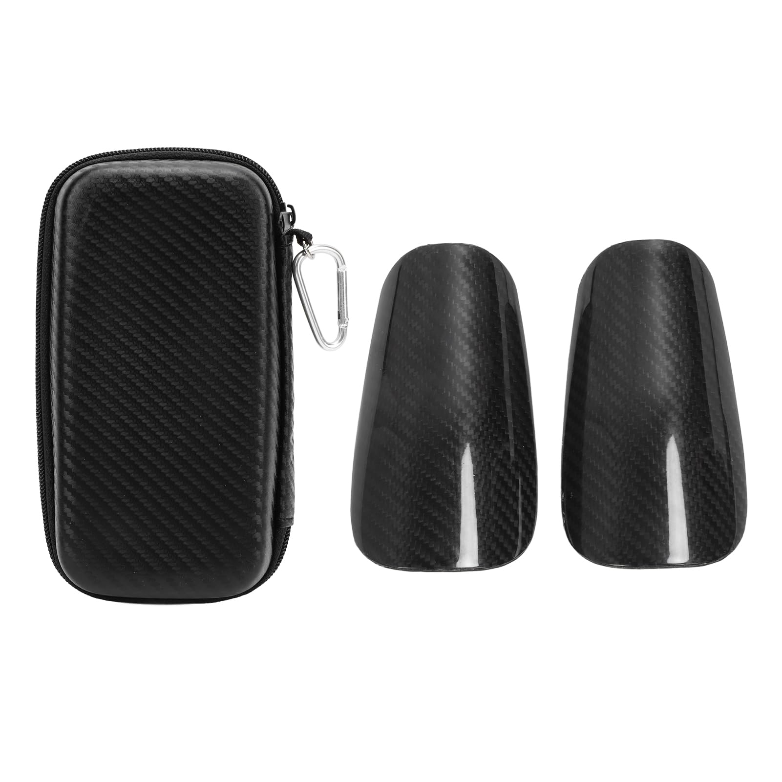 Cosiki Caneleira de Futebol de Fibra de Carbono, 2 Peças, Super Leve e de Alta Resistência Com Almofada Grossa Ev2 e Design de Grade de Eva, para Jogadores de Futebol