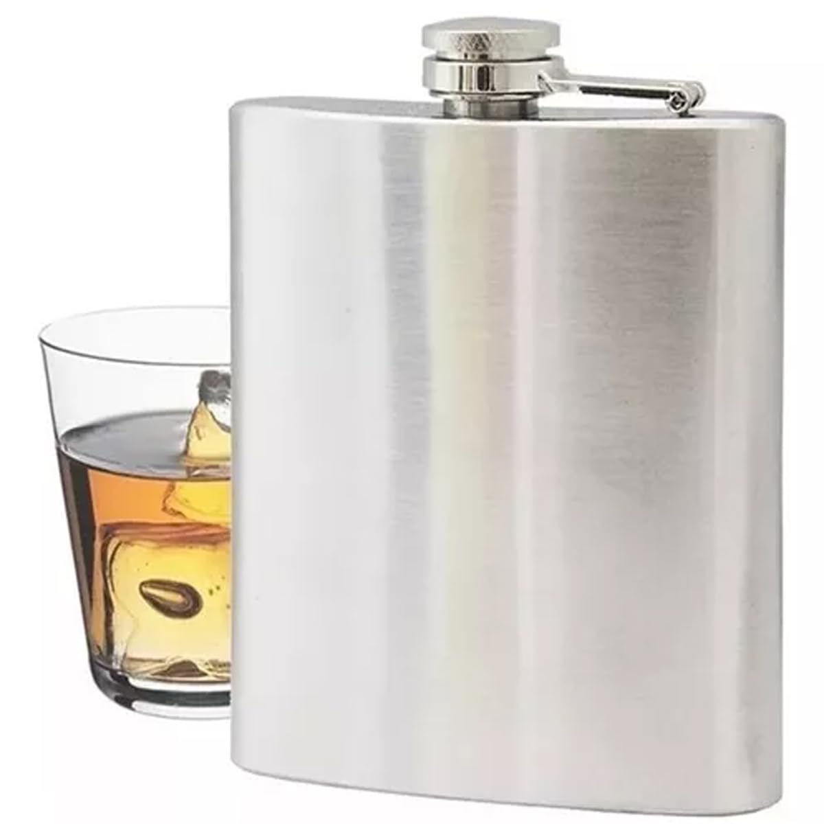 Cantil De Bolso 220ml em Aço Inox Porta Bebidas Whisky Portátil Top 9 OZ