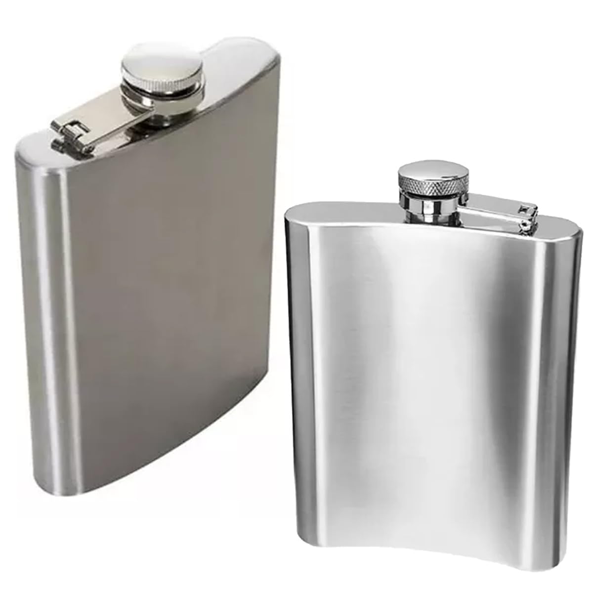 Kit com 2 Cantil De Bolso 220ml Aço Inox Porta Bebidas Portátil Top 9 OZ