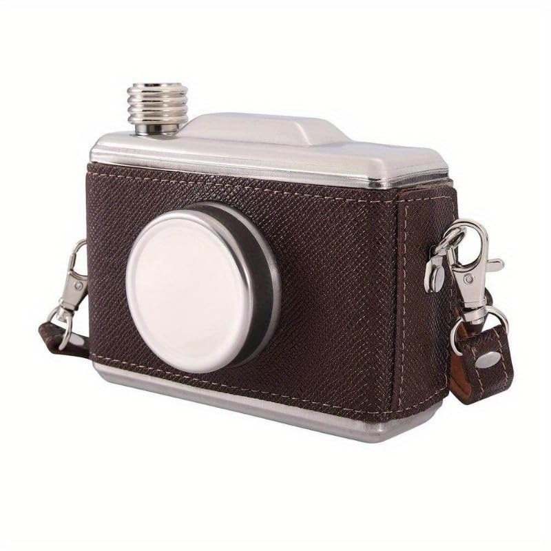 Garrafa de quadril para câmera de 325 ml de aço inoxidável portátil Whiskey Rum para câmera de quadril cantil para álcool com funil