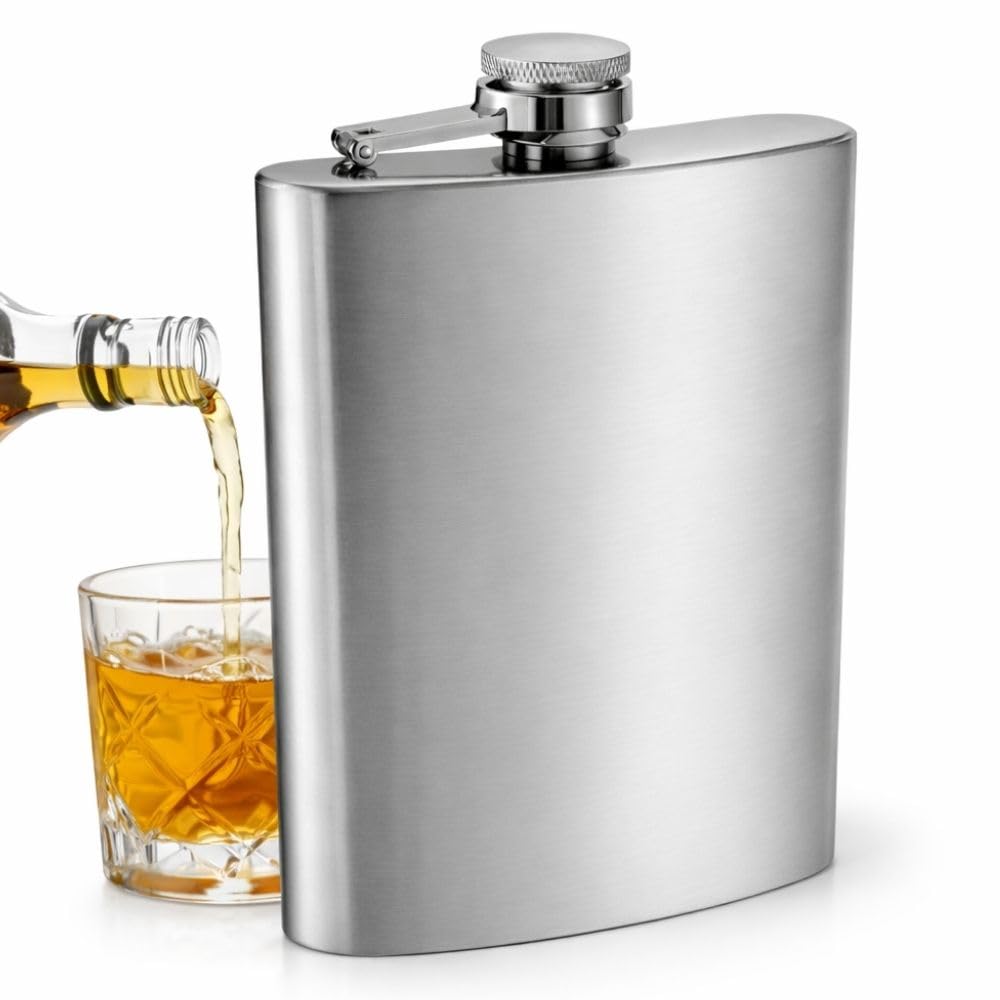 Cantil de Bolso em Aço Inox 220 ml, Porta Bebida, Elegante, Compacto com Tampa Antivazamento, Leve e Discreto para Transporte Diário, Viagens e Uso ao Ar Livre