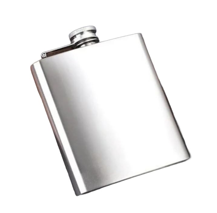 Kit Cantil De Bolso 207ml Porta Bebida Aço Inox 12,5 x 9 x 3 cm para Passeios, Trabalho, Atividades Outdoor e Viagens, Compatível com Rotinas de Mobilidade e Hidratação Brasileiras(4 unidades)