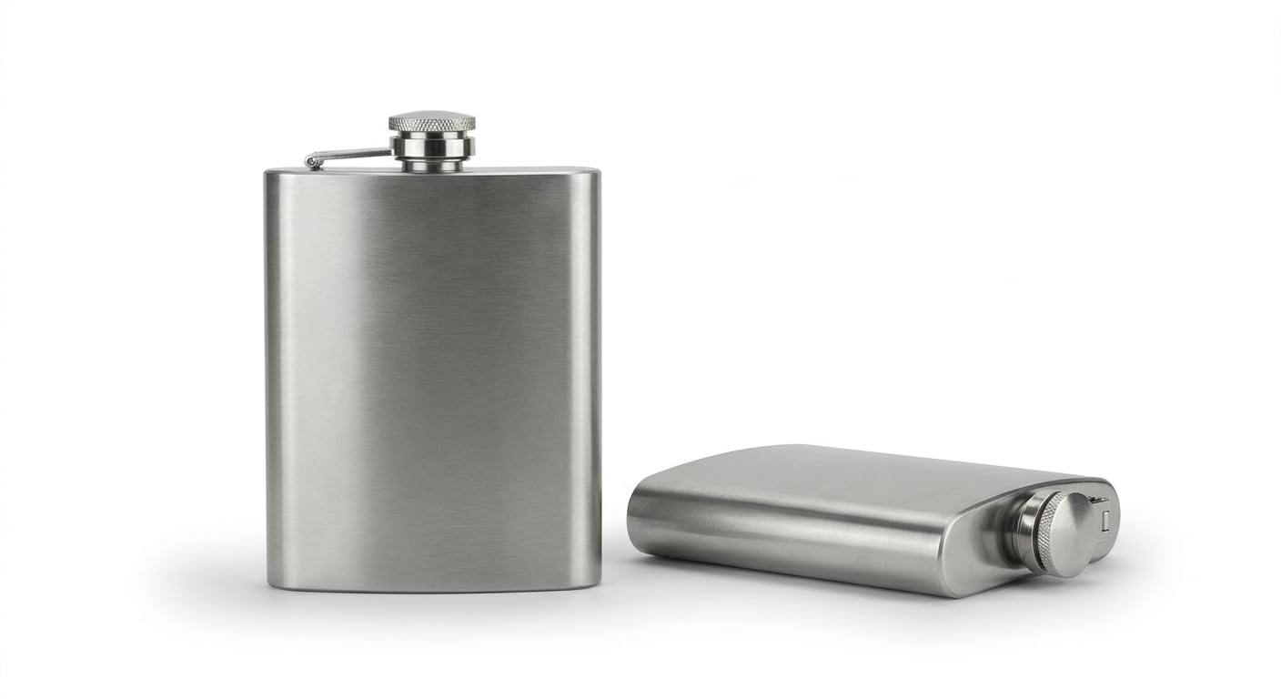 Cantil de Bolso em Aço Inox 220ml – Porta Bebida Portátil para Whisky, Vodka e Drinks