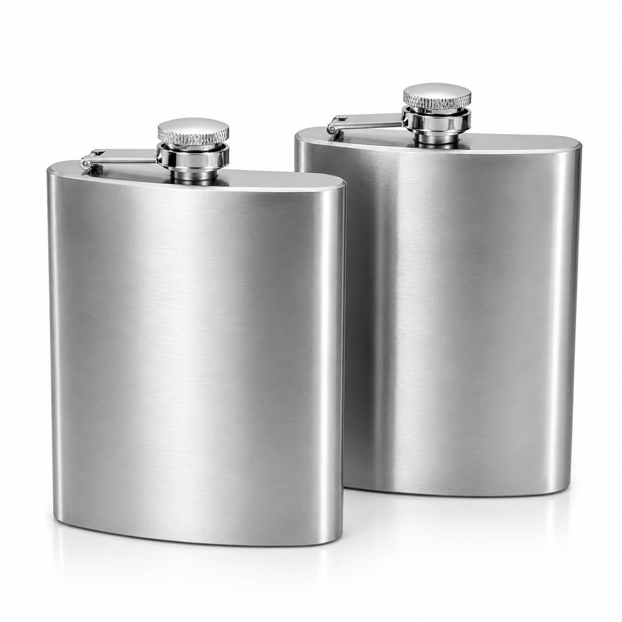 Kit 2 Cantil De Bolso Em Aço Inox 220ml – Portátil, Antivazamento, Resistente E Elegante