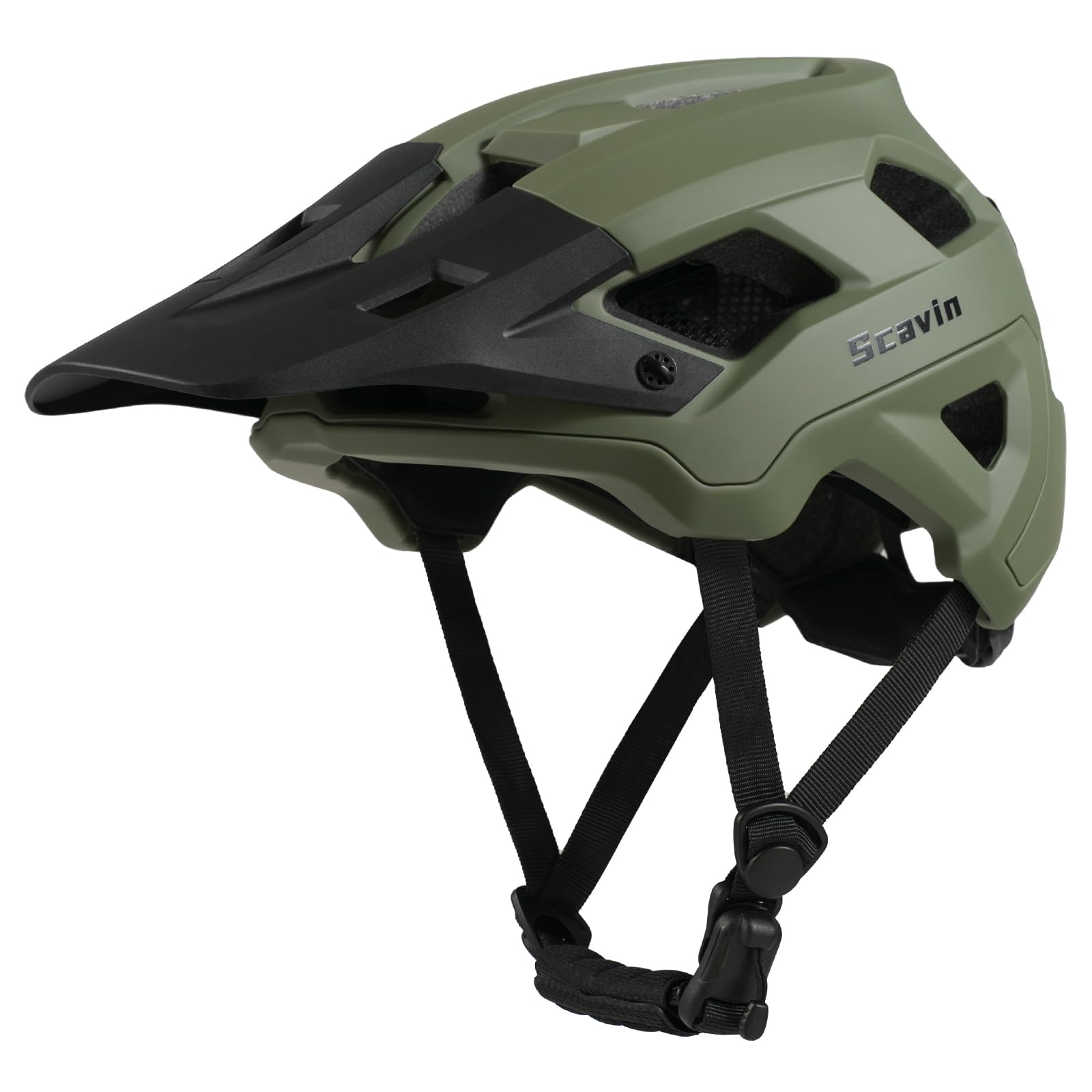 Capacete de bicicleta para adultos, capacete de bicicleta Moutain Road certificado ajustável MTB capacete de ciclismo com viseira removível e interior de espuma EPS