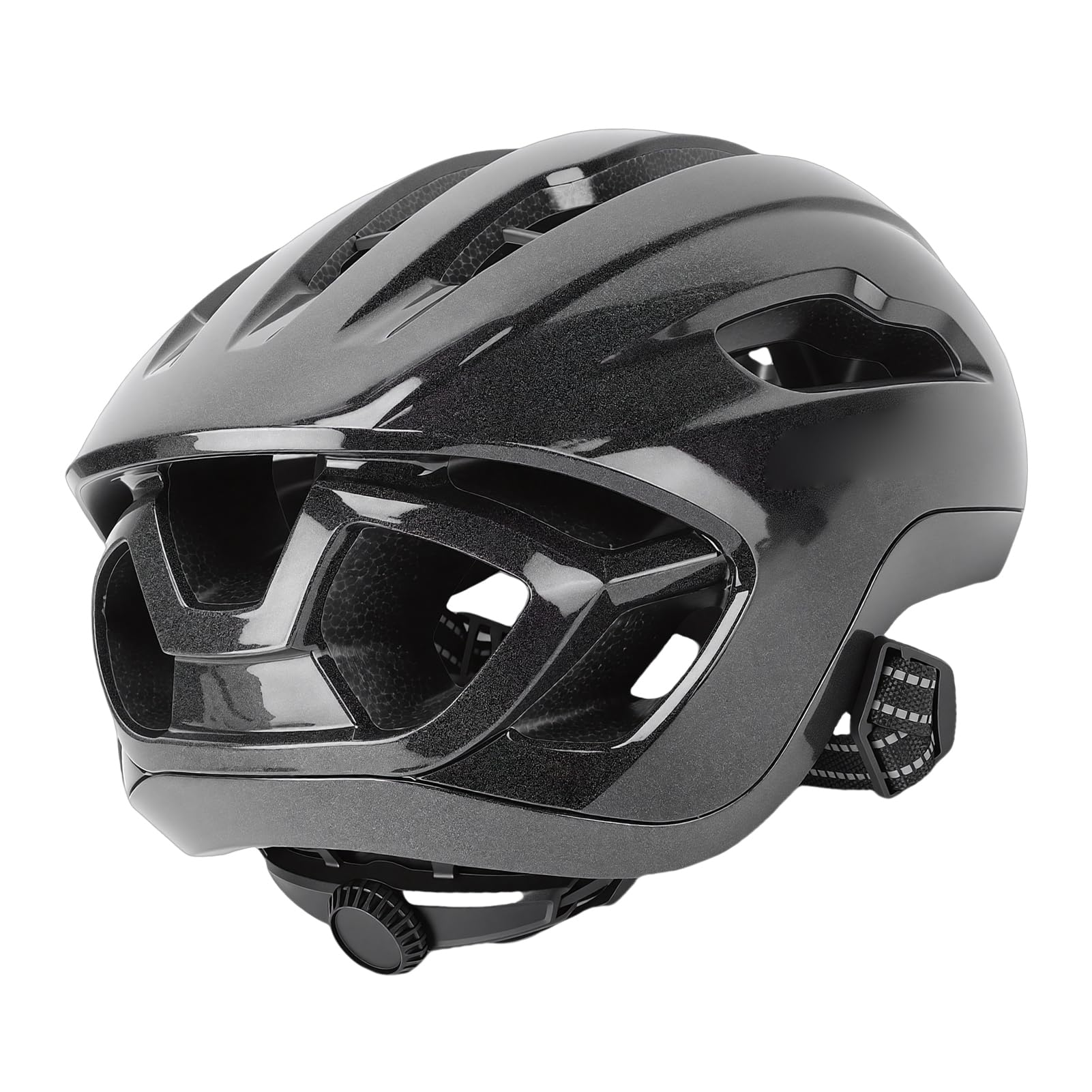 AMONIDA Capacete de Ciclismo Preciso, à Prova de Choque, Mountain Bike, Capacete de Segurança para Pilotos Com Forro Removível, Preto Brilhante, para Esportes Ao Ar Livre